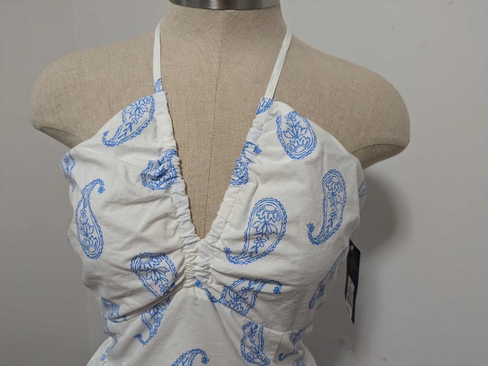 Universal Thread Maxi Halter Dress Paisley SMALL Beachy Resort Coastal Vacation