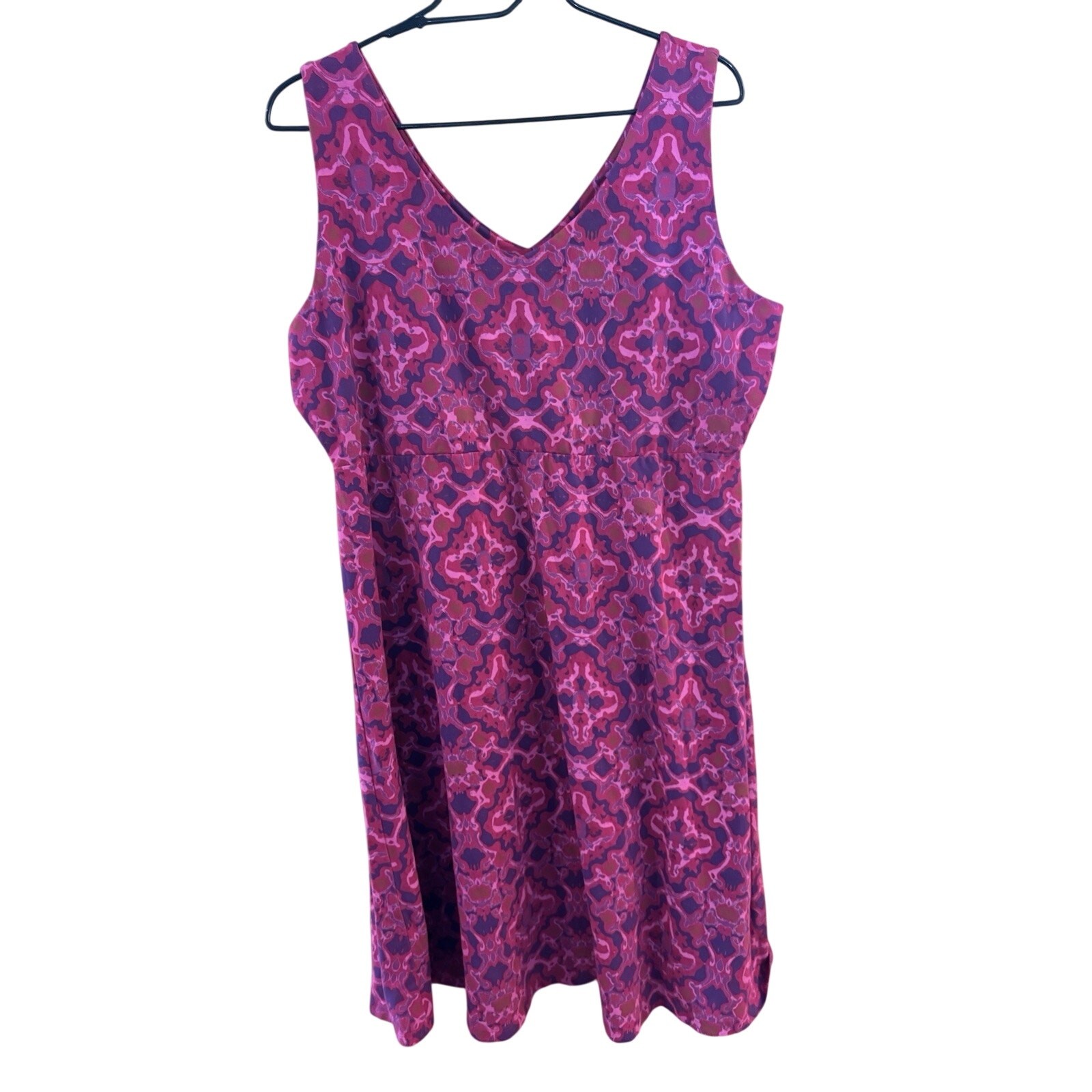 Fresh produce 1X Dress Tile Print Sleeveless Summer Beach Casual Everyday Resort
