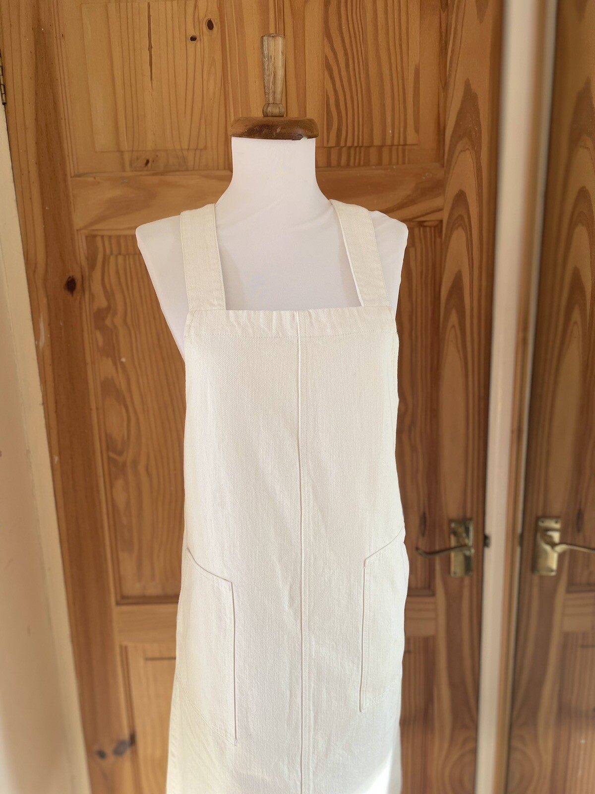 Seasalt Barrepta Cove Pinafore Dungaree Dress Cotton Chalk Uk 8 New £69.99