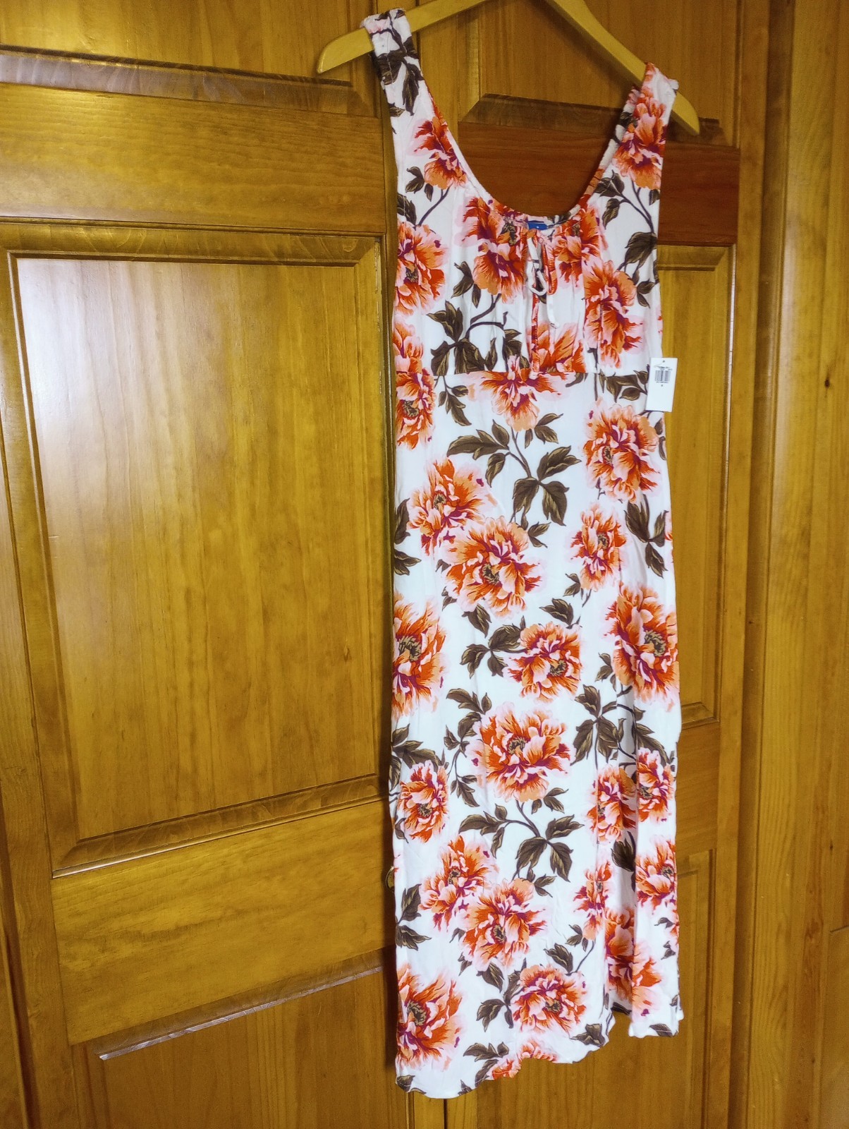 NWT Old Navy Small Sleeveless Scoop Neck Floral Milkmaid Maxi Dress Rayon New