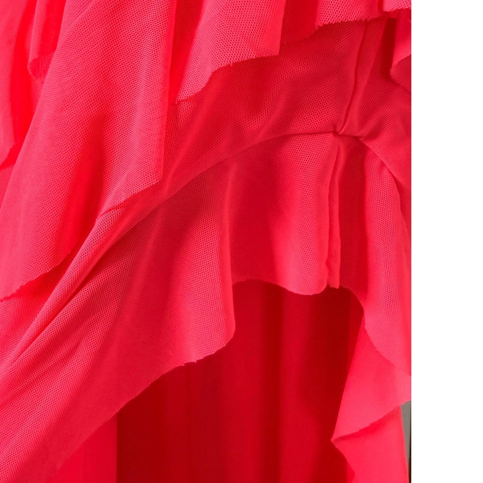 AFRM Rosette Ruffle Mesh Maxi Dress Womens Small Neon Pink Beach