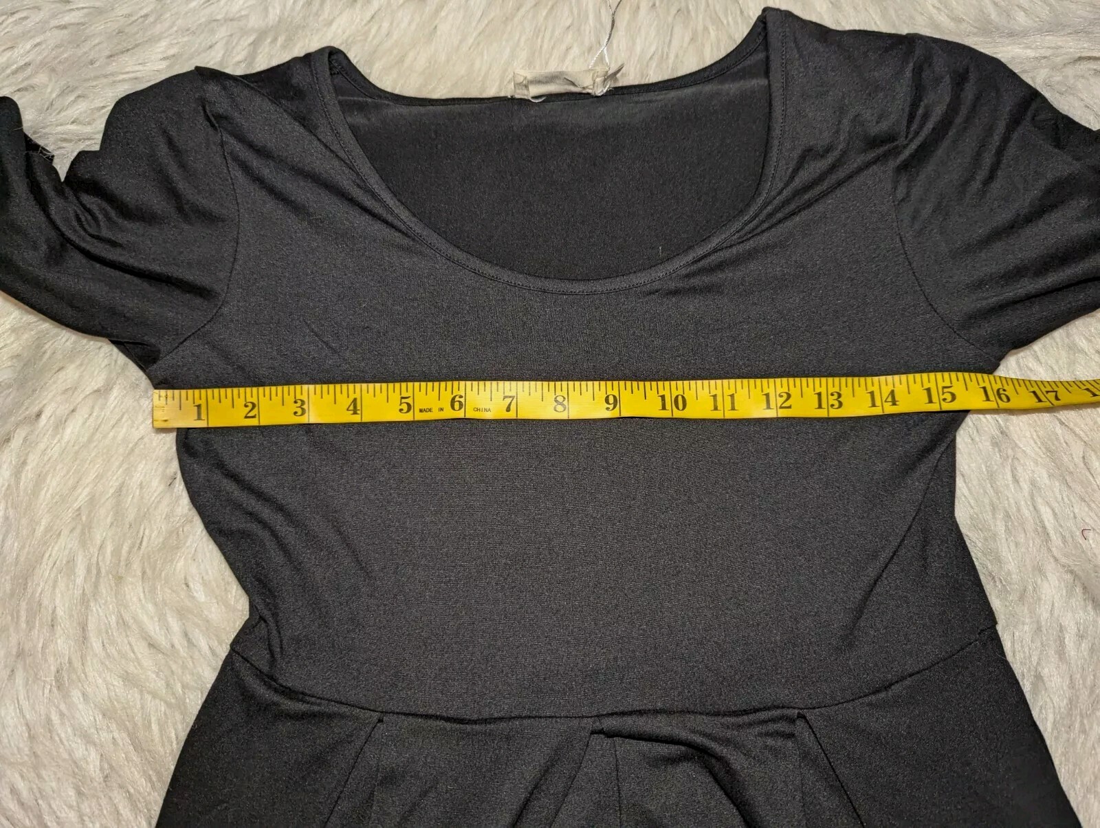 NINEXIS Solid Black HIGH WAIST Dress Short Sleeves STRETCH Women’s Size Medium