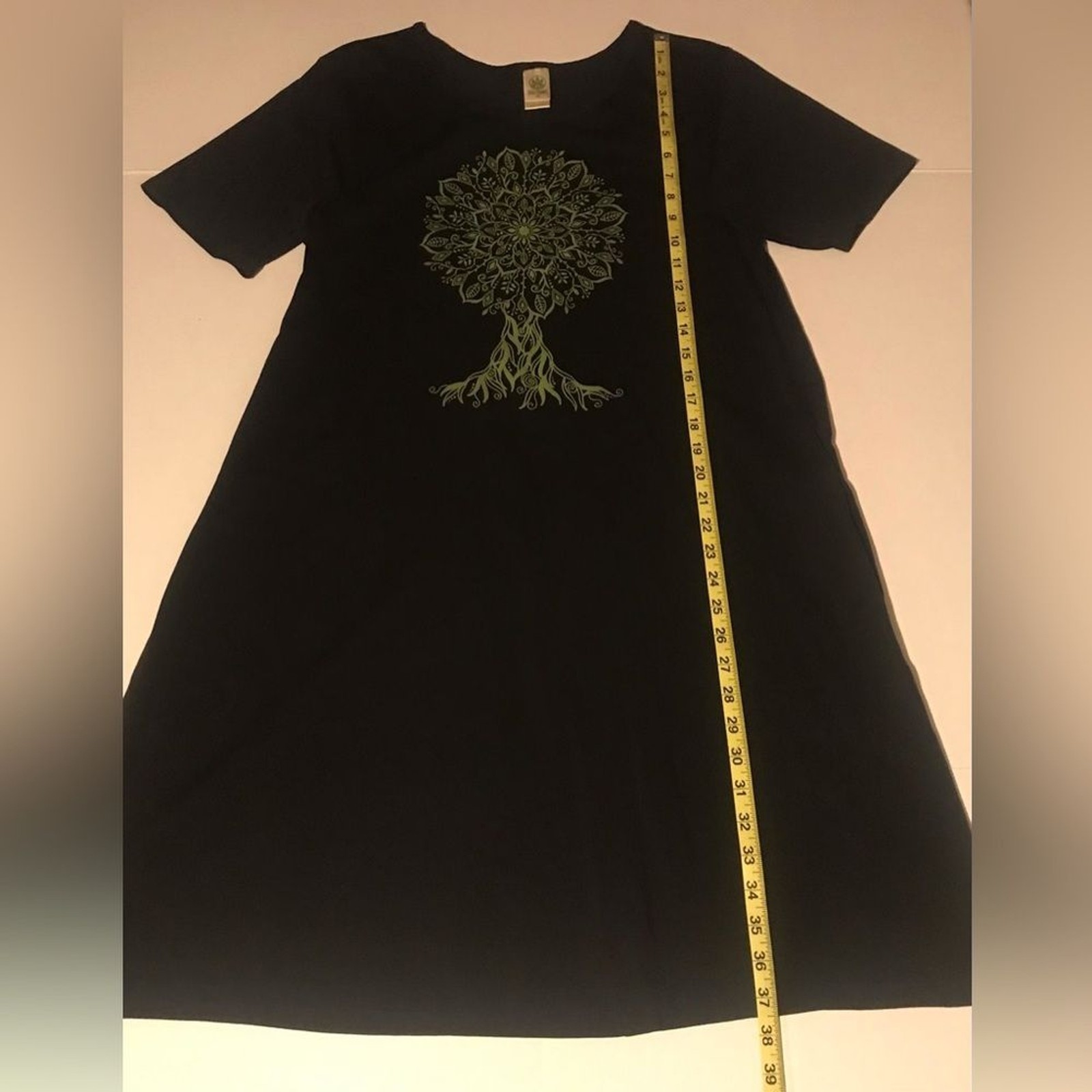 Soul Flower Mandala Tree Organic Cotton Shift Dress Womens Size XL Boho Hippie