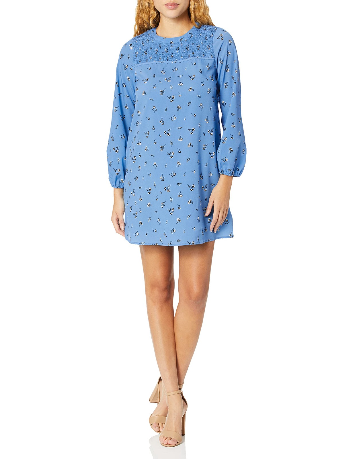Kensie Women’s Forget Me Not Floral Dress, Crisp Blue Combo, X-Large