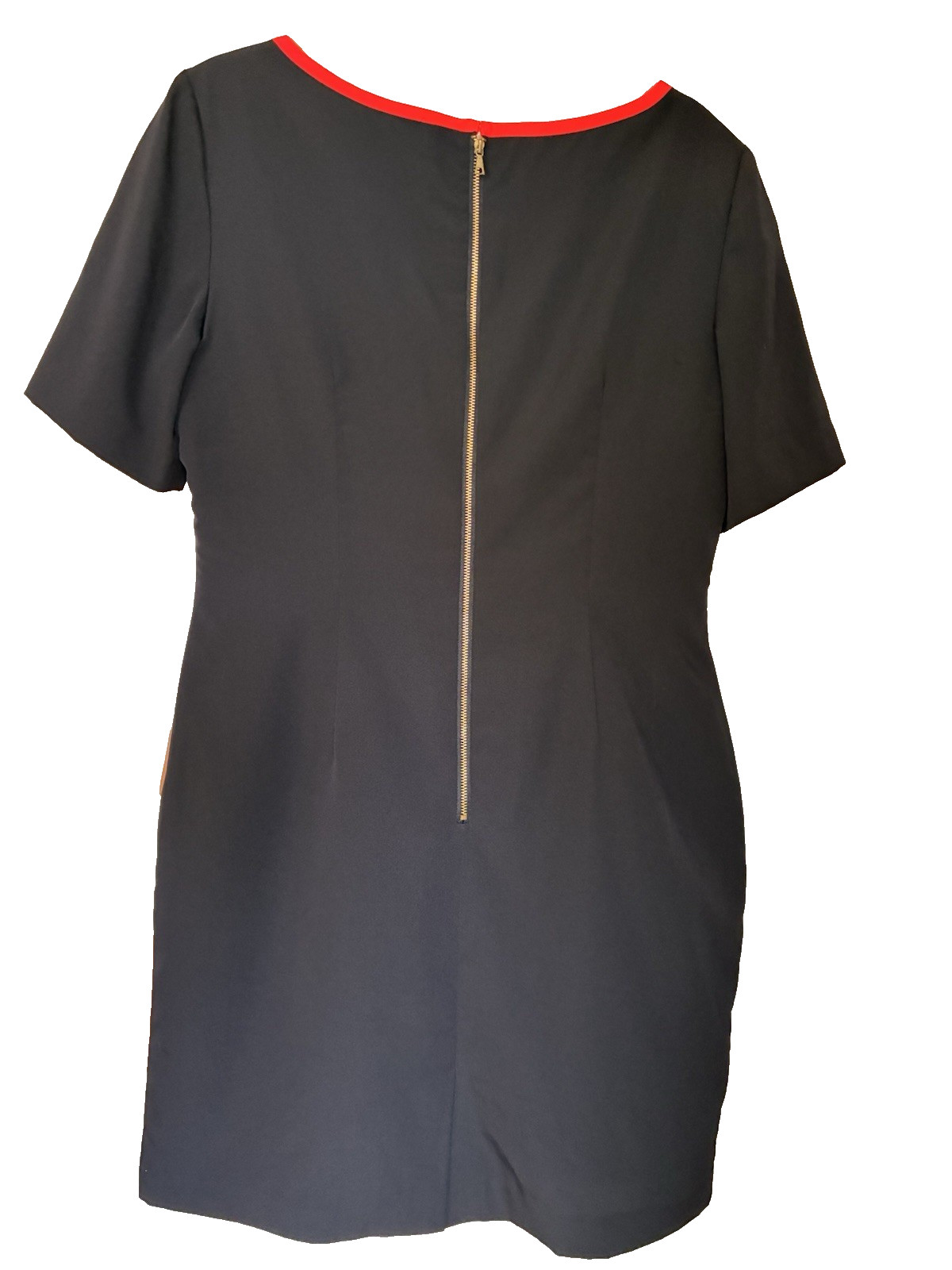 Jessica Howard Brown/White Striped Shift Dress Short Sleeve Round Neck 12
