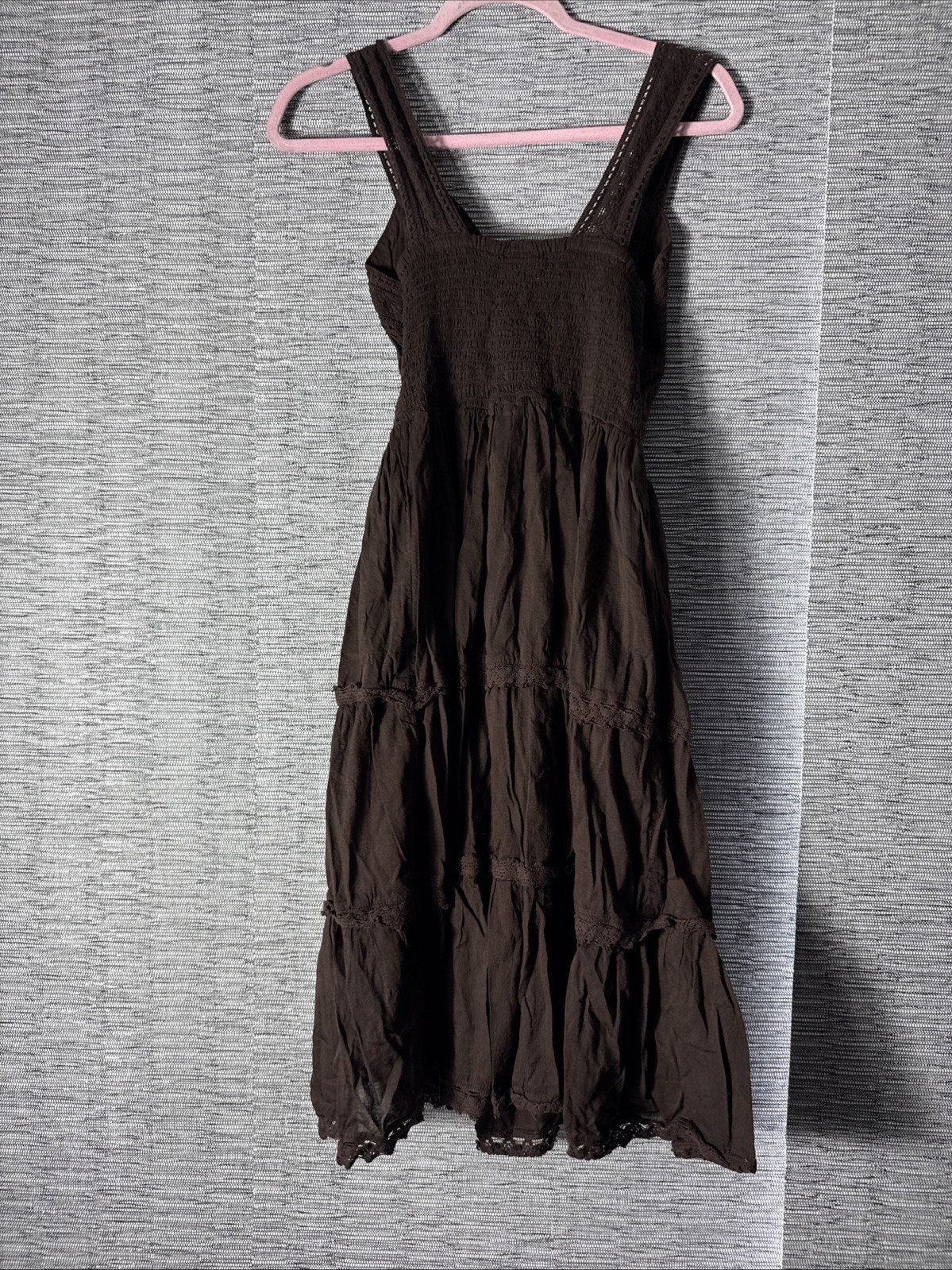 Sakkas Presta Roman Sleeveless Lined Tank Top Boho Dress, Brown, Small