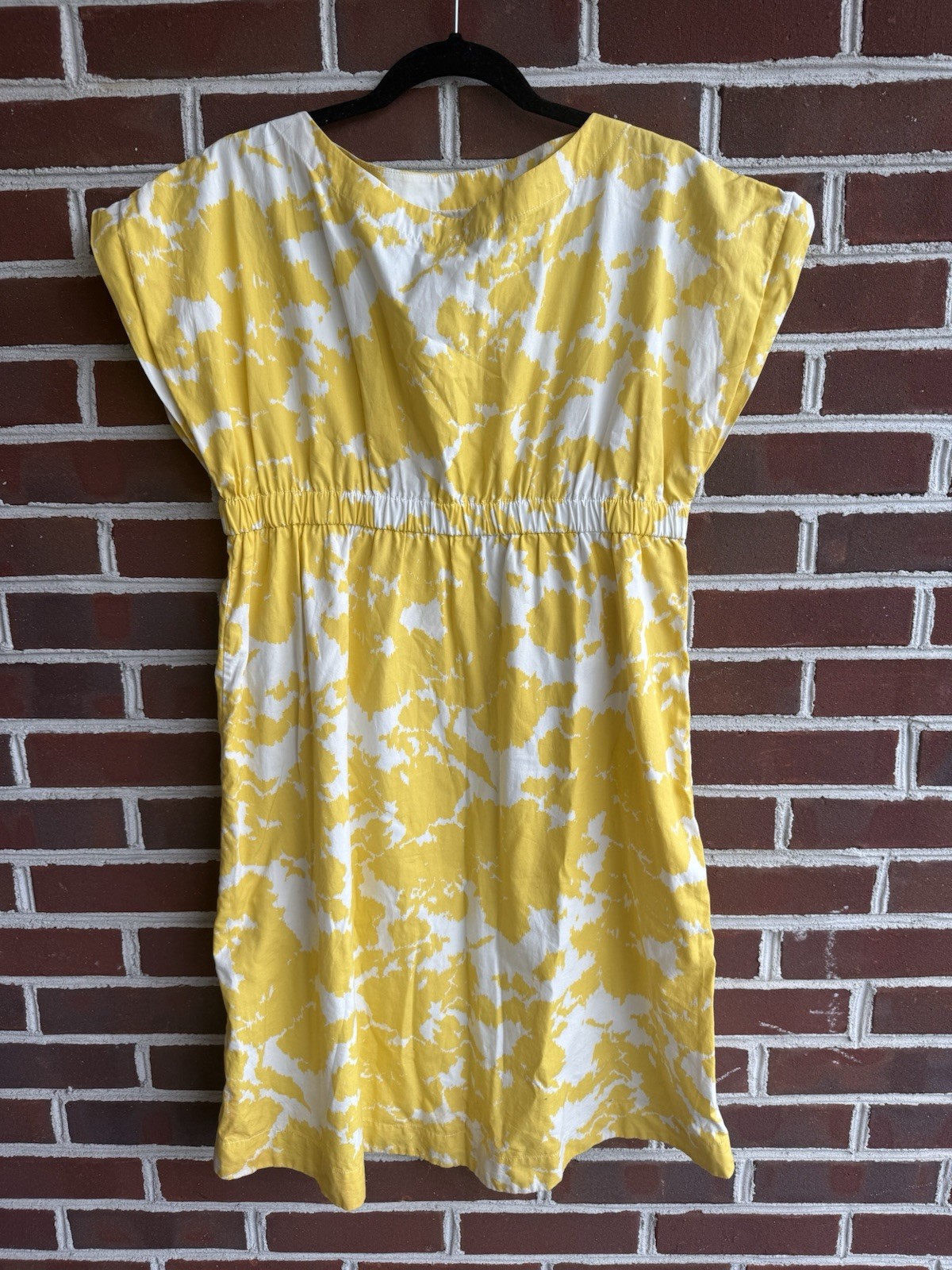 Gap Maternity Dress Size Small Cap Sleeve White And Yellow