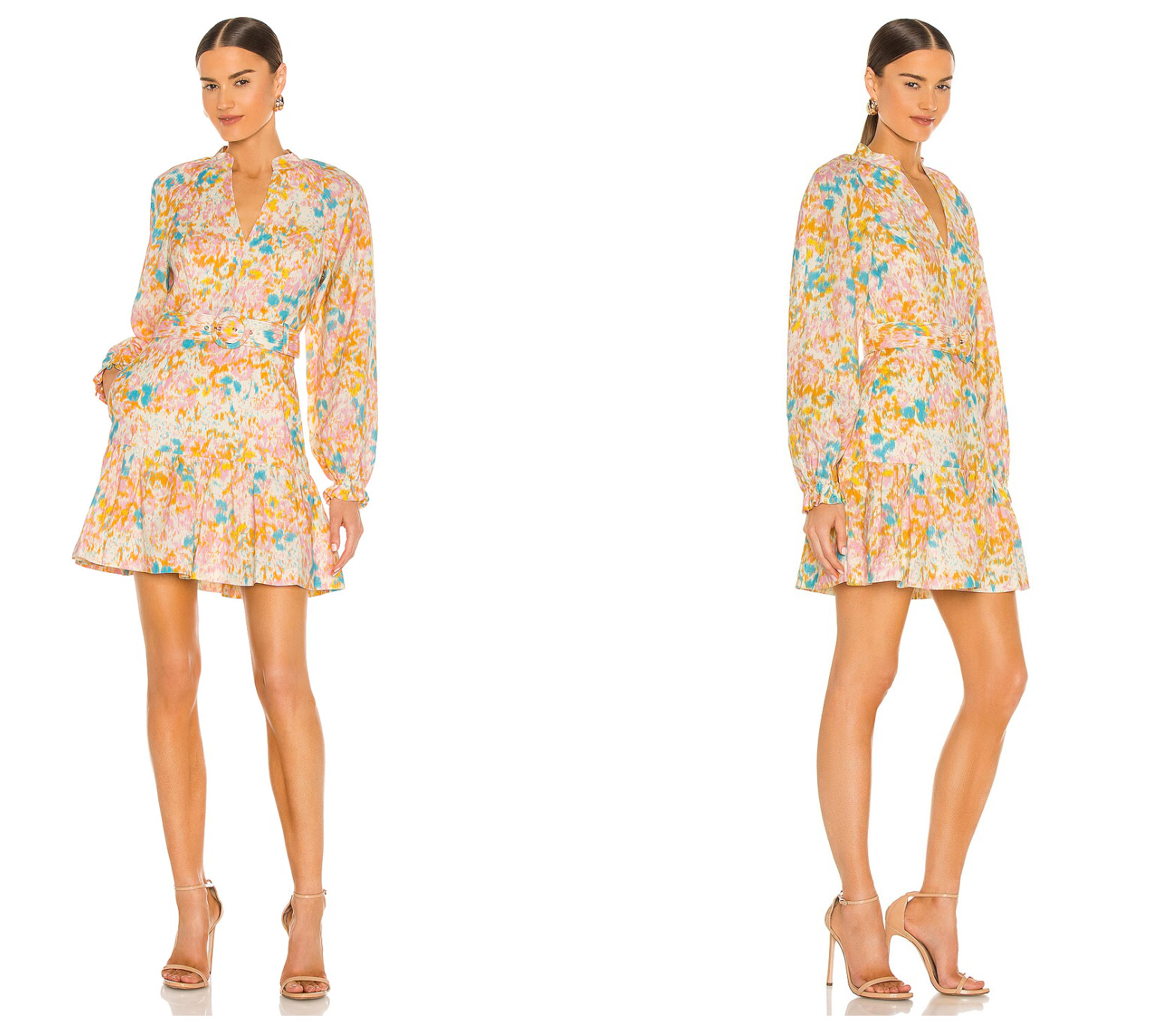 Rebecca Vallance Ottoman Dress Size AU/UK 8 US 4 Long Sleeve V-Neck Pockets Mini