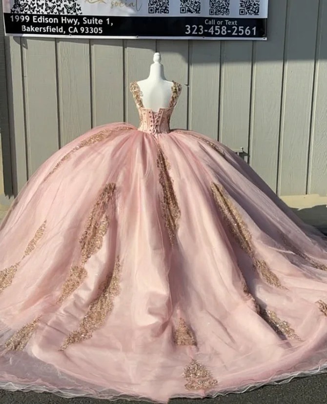 Gorgeous Pink Strapless Princess Corset Prom Dress 15 16 Quinceanera Dress