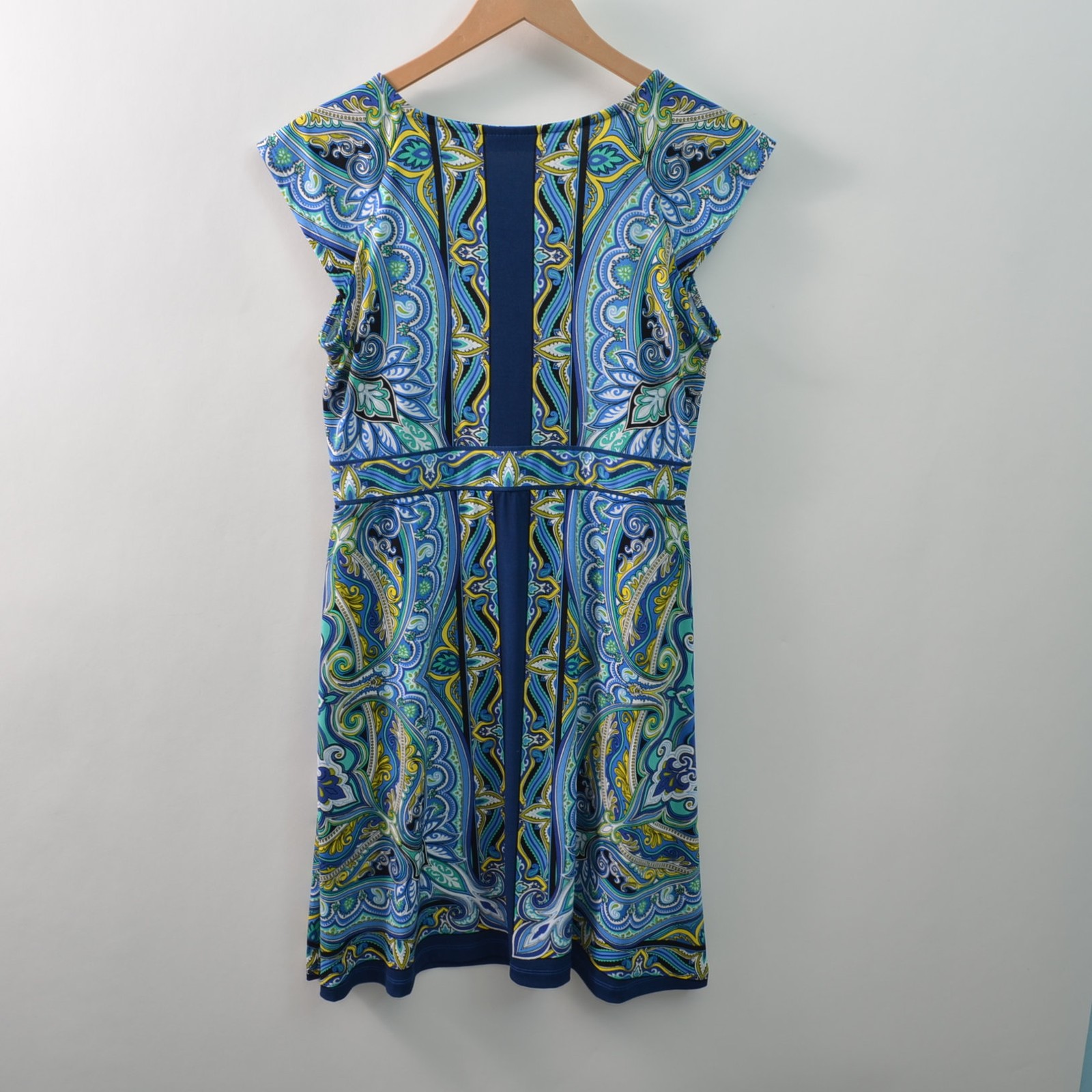Apt. 9 Womens PM Petites A-Line Knee Length Blue Knit Stretch Polyester Blend