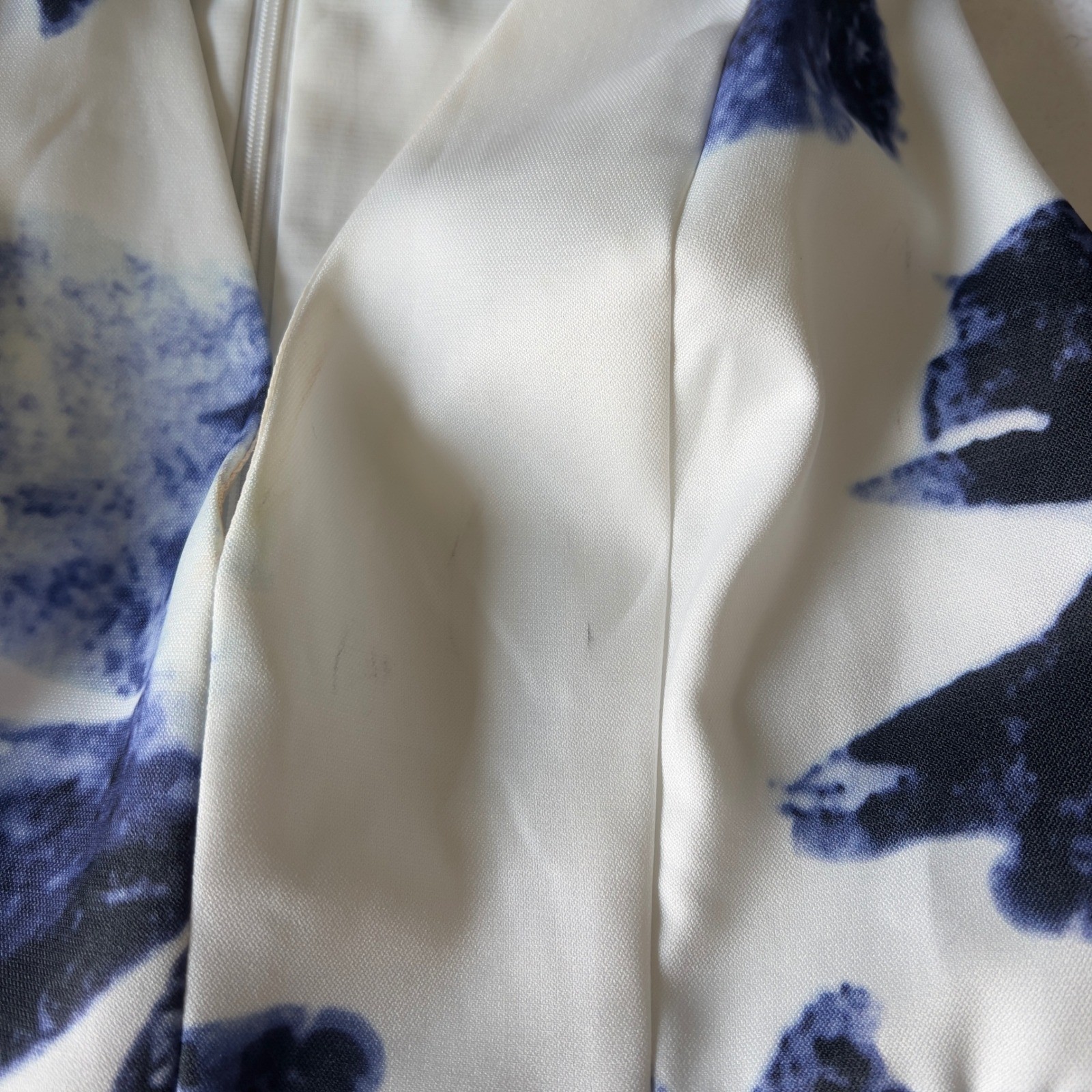 Lulus NWT Seeing Chic Blue White Floral Skater Dress V Neck Cutout Back Size S