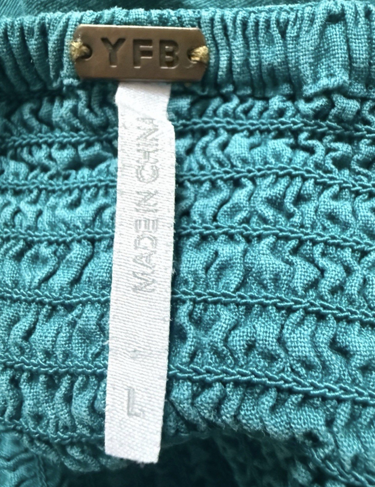 Young fabulous and Broke Teal Solid Strappy Linen Rayon blend Maxi Dress L
