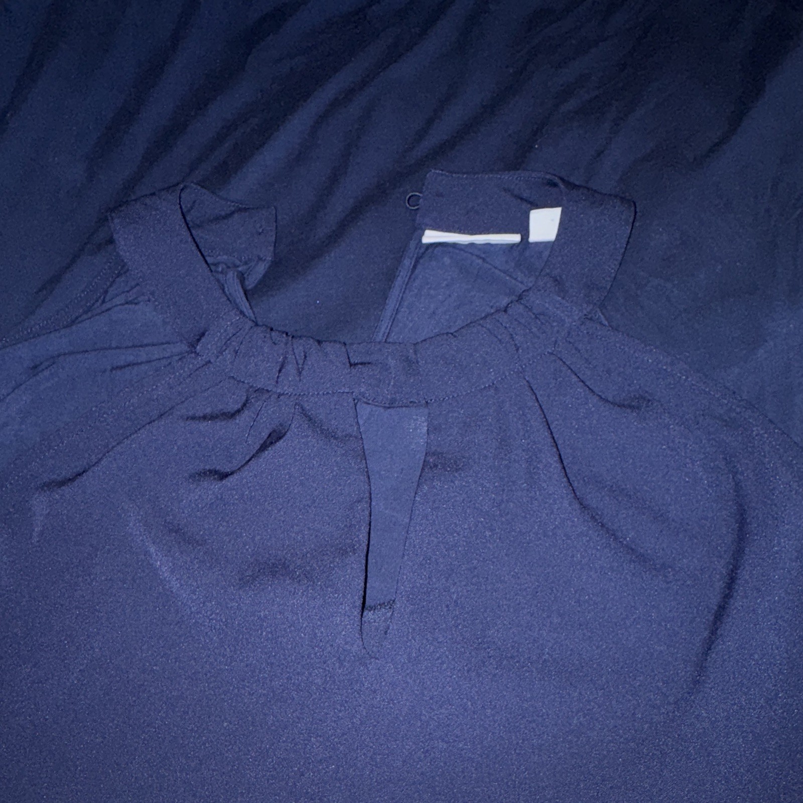 Women’s Blue Solid Jumpsuit One-Piece, Crew Neck, Button Closure, Size L