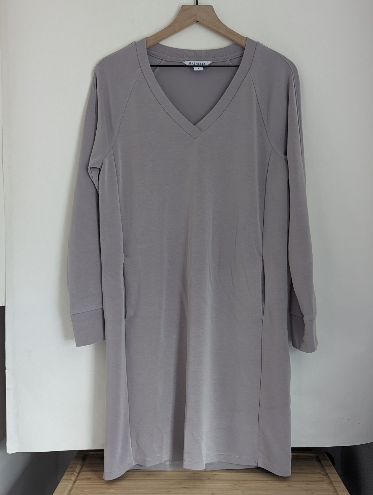 Athleta Seasoft Dress Tinsel Purple Gray Size M Cozy Athletic Relax