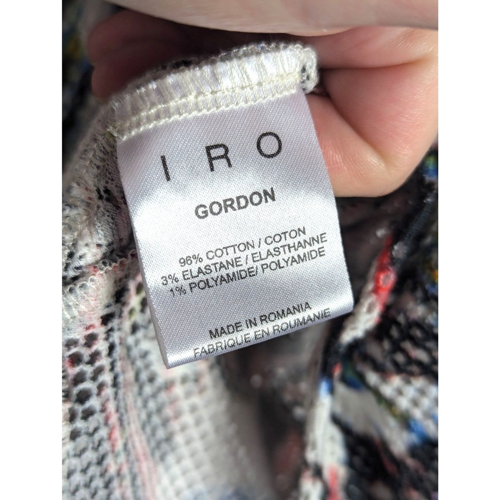 IRO “Gordon” Printed Bodycon Mesh Knot Dress Chic Modern Contemporary Size 0