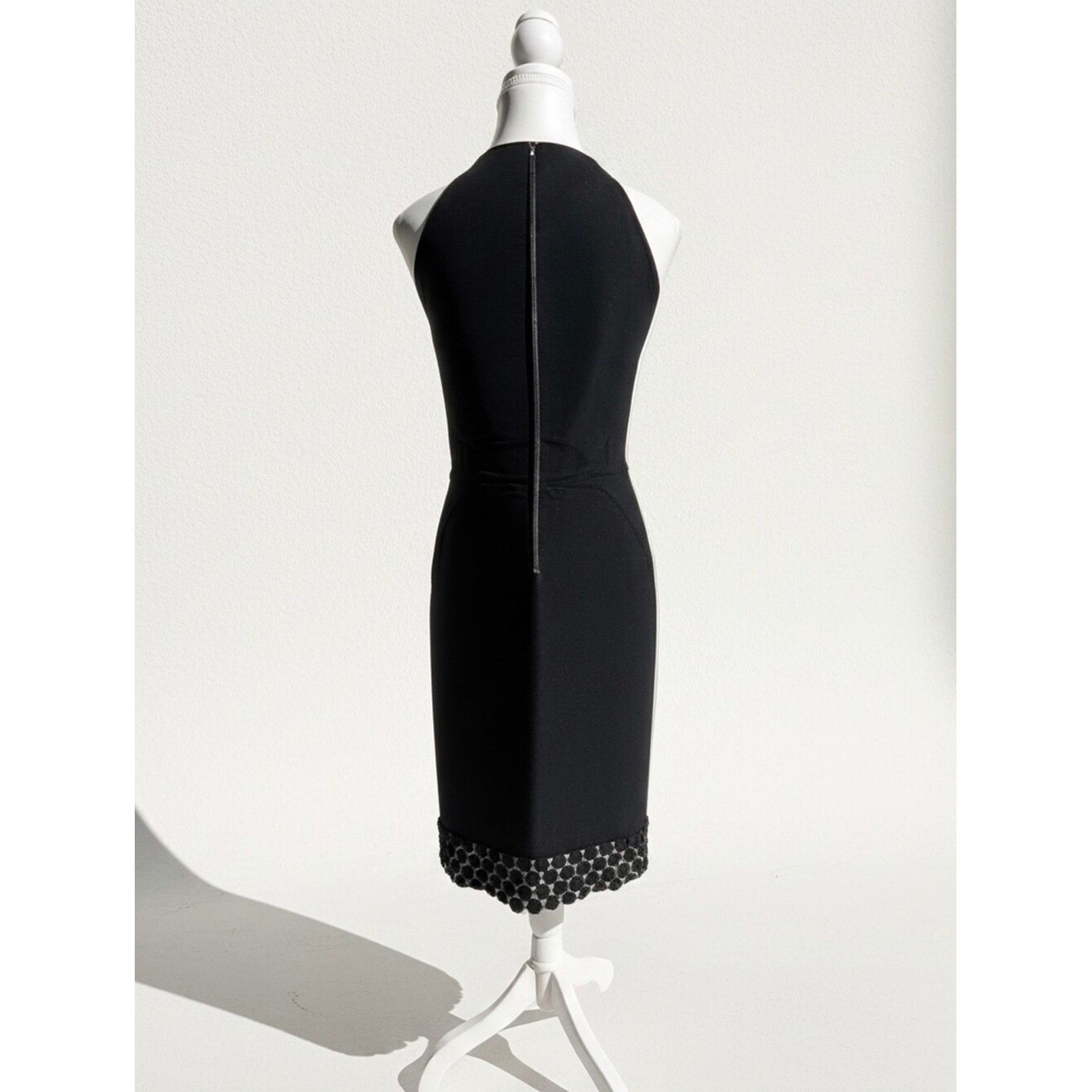 Laundry By Shelli Segal Black Cocktail Dress Neutral Lining Womens Size 14 CHIC!