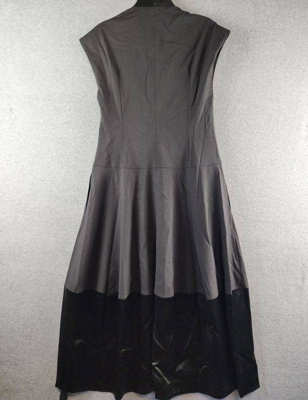 CO Plunging Sleeveless Wool Blend MIDI Bubble Dress Women’s M Black Zip Closure