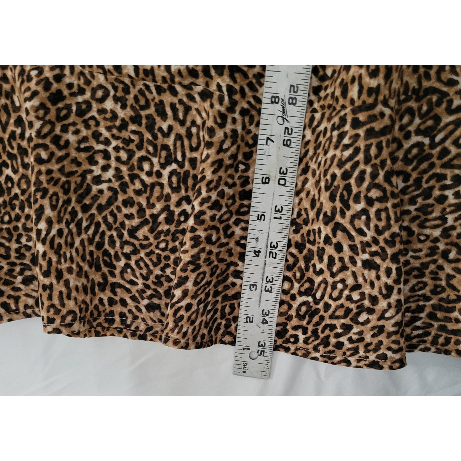 Leopard Animal Print Dress Womens Large Brown Ruffle Tiered Sleeve 90s Mob Wife
