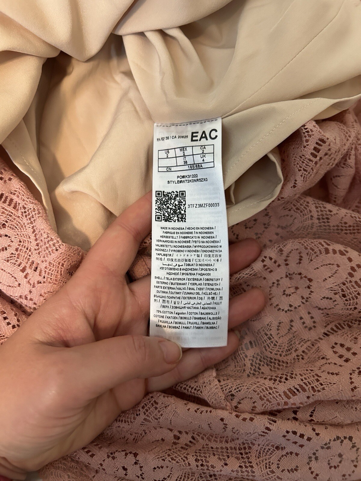 NWT Guess Size 2 Emery Pink Lace Halter Front Slit Evening Long Maxi Dress Boho
