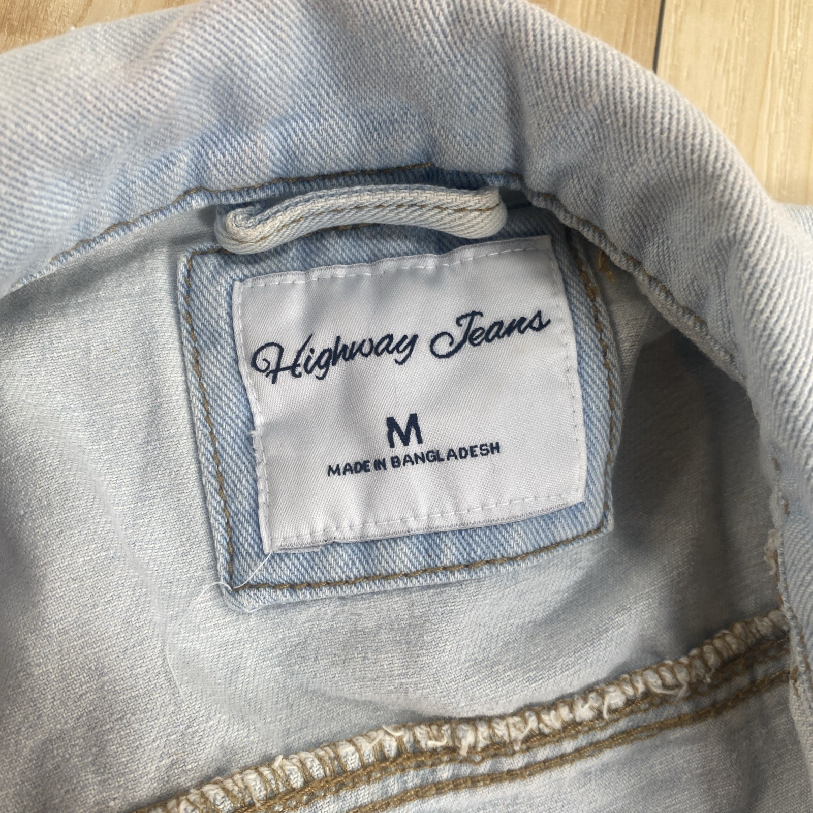 Highway Jeans Denim Duster Jacket M Light Wash Blue Button Up Distressed Shacket