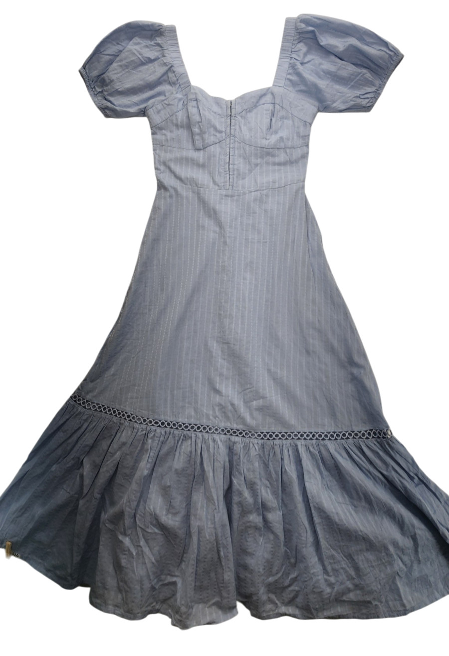 And Now This Womens Cotton Corset-Look Max Clean Chambray Small dress D326