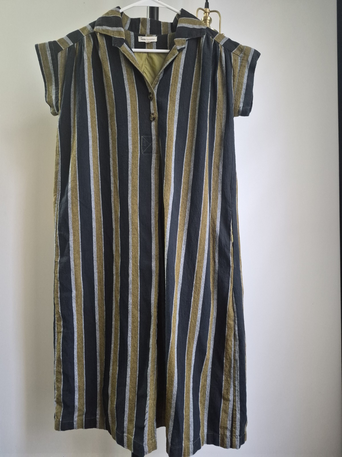 Effortless Elegance: Saint Geraldine 100% Cotton Striped Tunic Dress S
