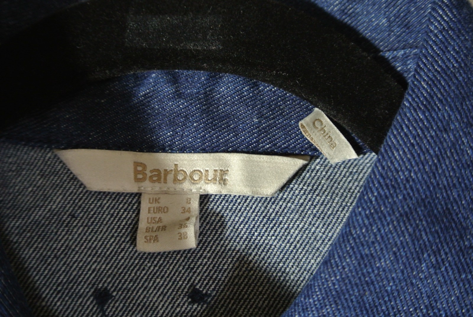 NEW, Barbour Women’s Maia Pointed-Collar Mini Denim Dress in Blue Sz 4 #MD2139
