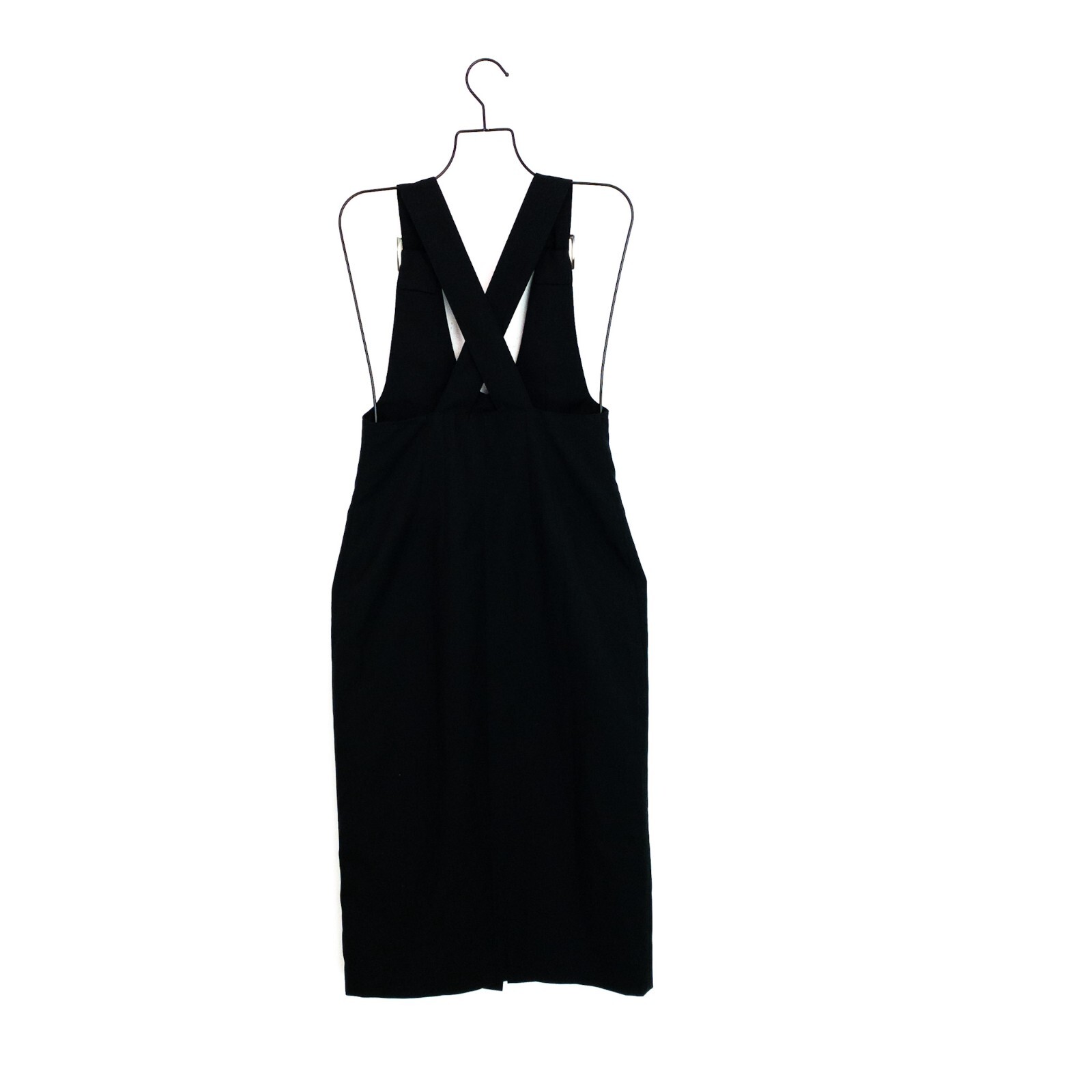 SPORTSTAFF Black Buckle Cross Strap Button Through Pencil Dress – Size 10 IT42