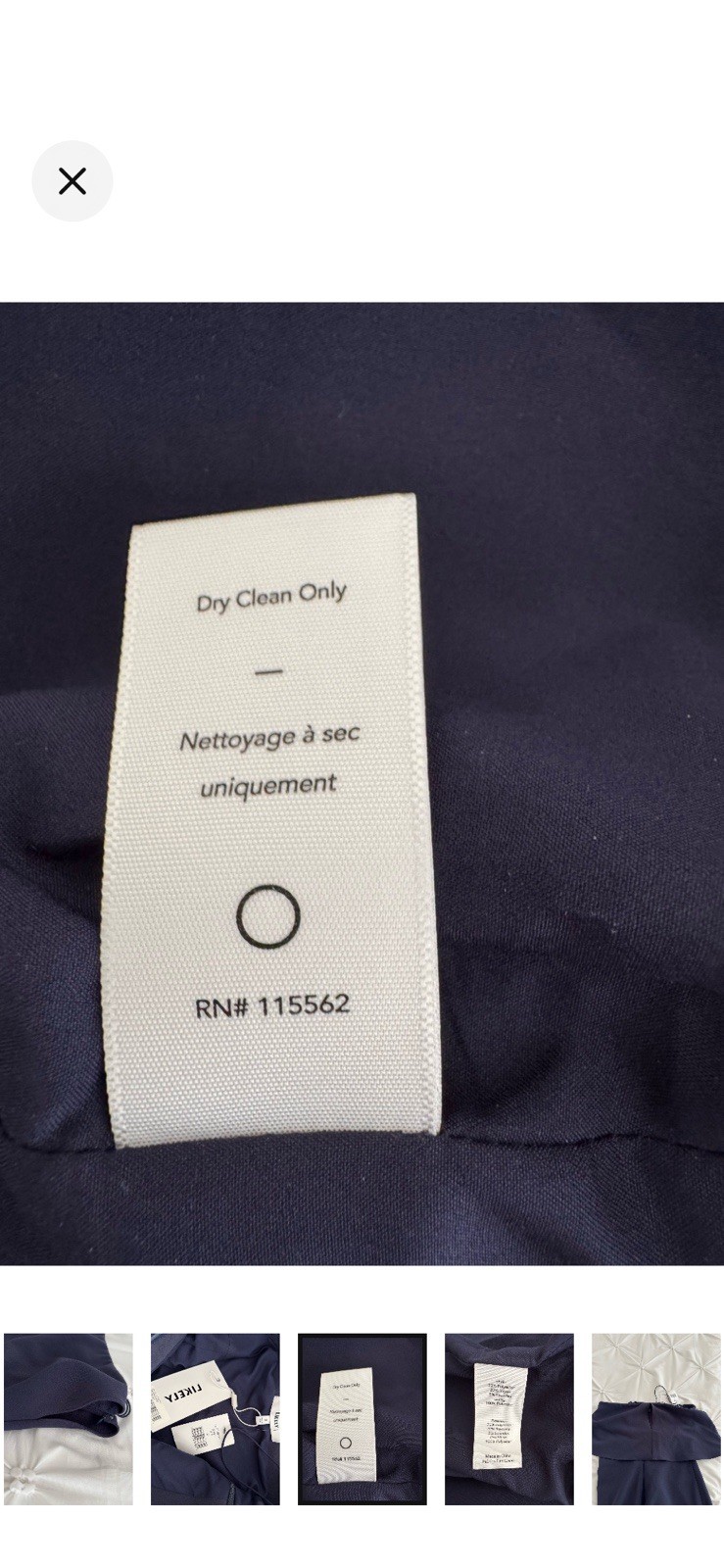 LIKELY Navy Strapless Ruffle Sheath Midi Dress 2 Lined Stretch Zip
