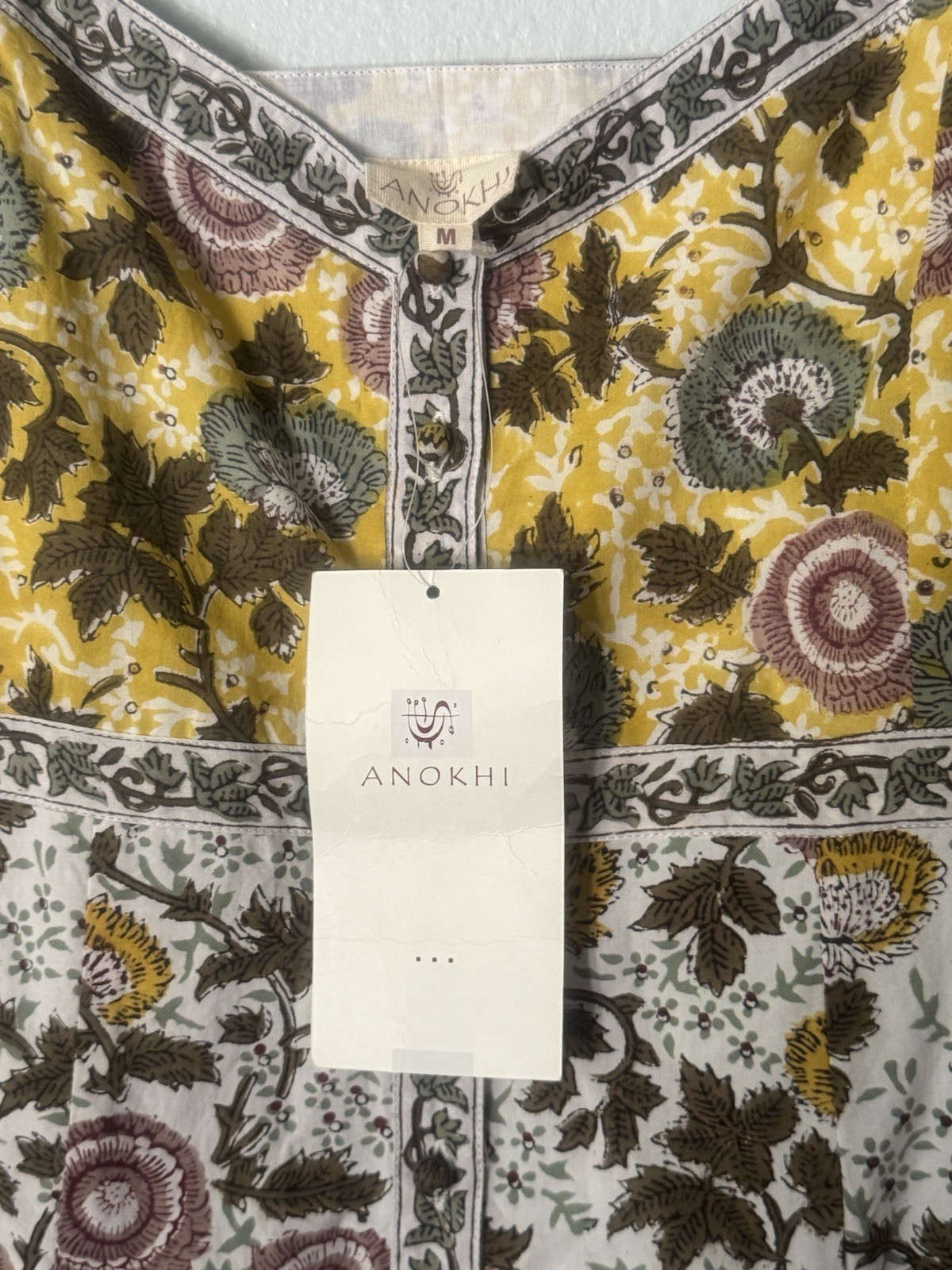 NWT Anokhi Sausalito Sundress Size M | Vibrant Floral Block Print Cotton