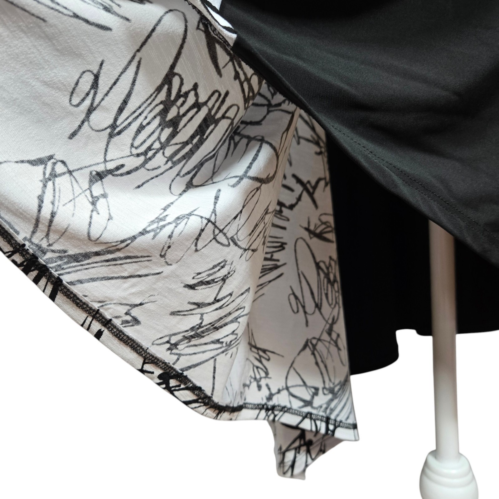 Chalet et Ceci Black White Dress Size S Abstract Asymmetrical Artsy Lagenlook