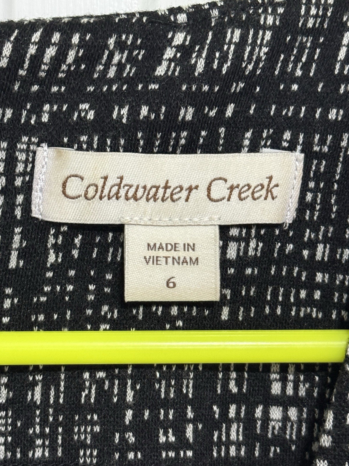 Coldwater Creek Sleeveless Check Ponte Knit Dress Size 6 Black White