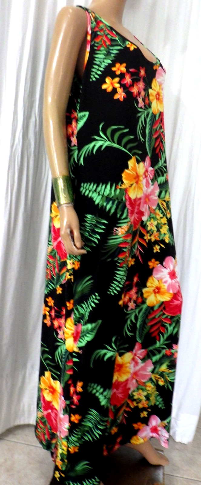 NWT ROUGE SIZE 4X STRETCH KNIT MULTICOLOR SHEATH MAXI Dress BUST 52″ NIP