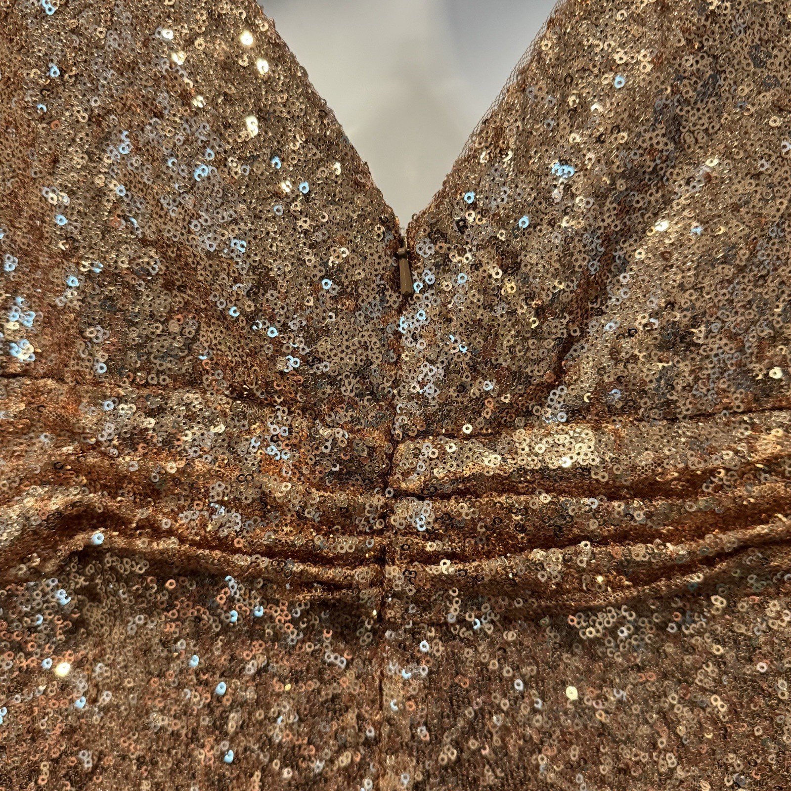 Revelry Bijou Rose Gold Sequin Maxi Dress Size 22 Formal Bridesmaid