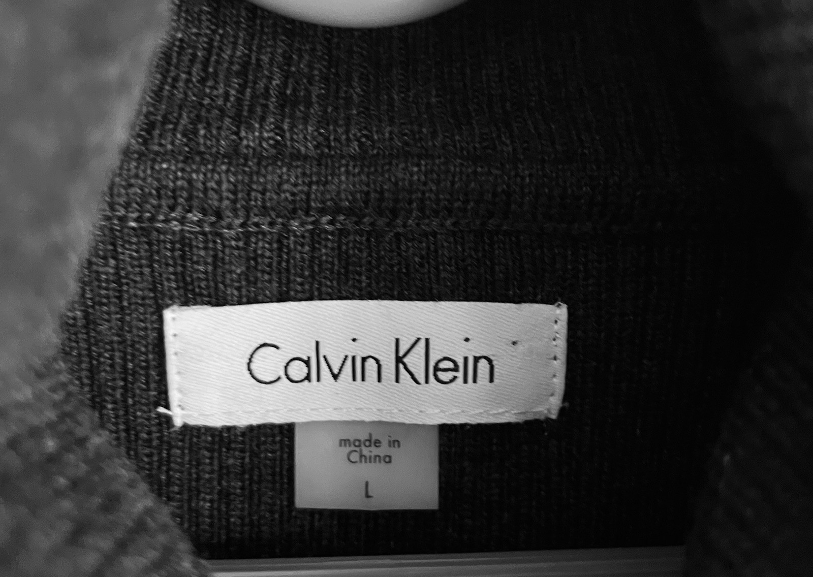 Calvin Klein Fit & Flare Dress Black Gray White Striped Cowl Neck L
