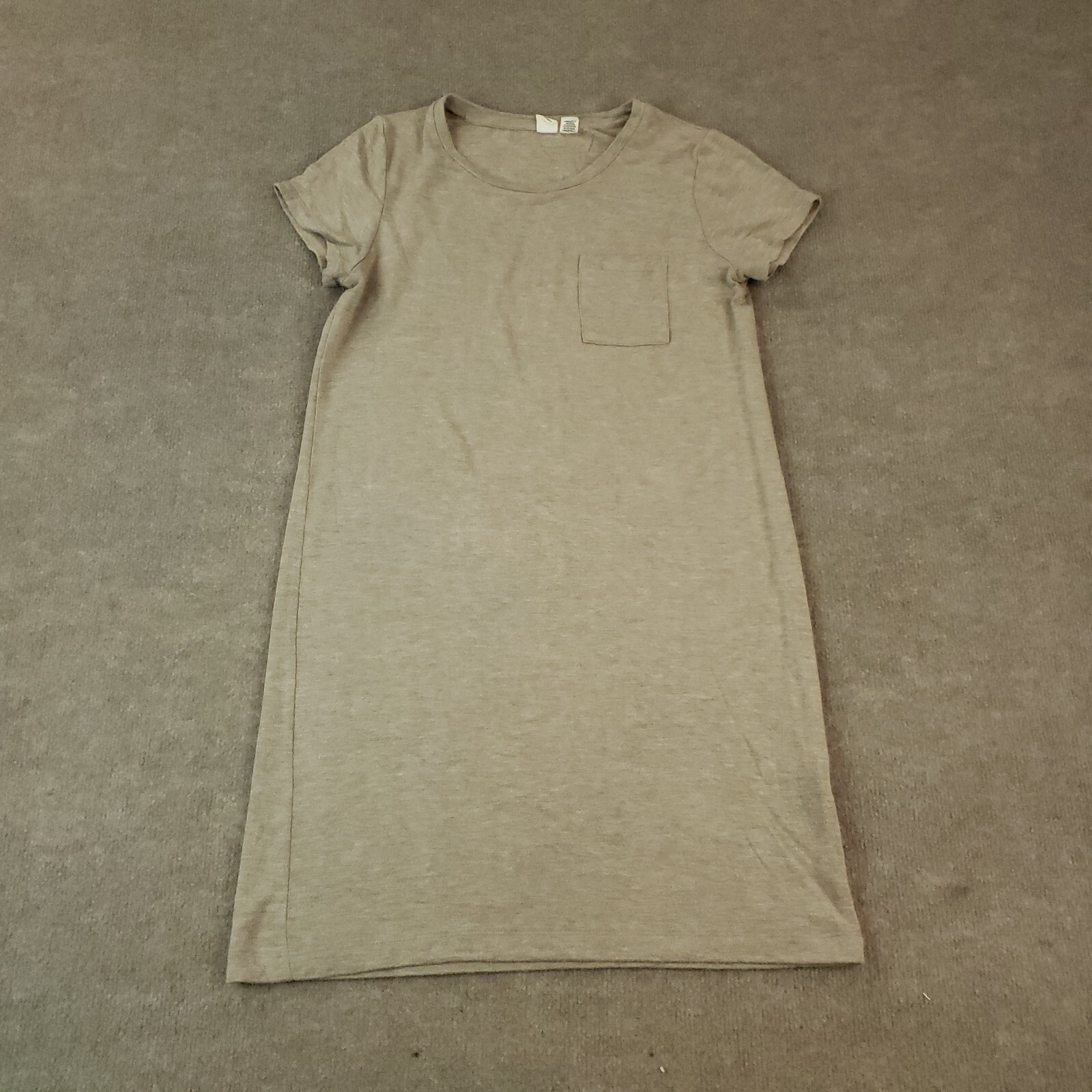 Artisan NY T-Shirt Dress Womens Medium Brown Shift Flowy Short Sleeves Stretch