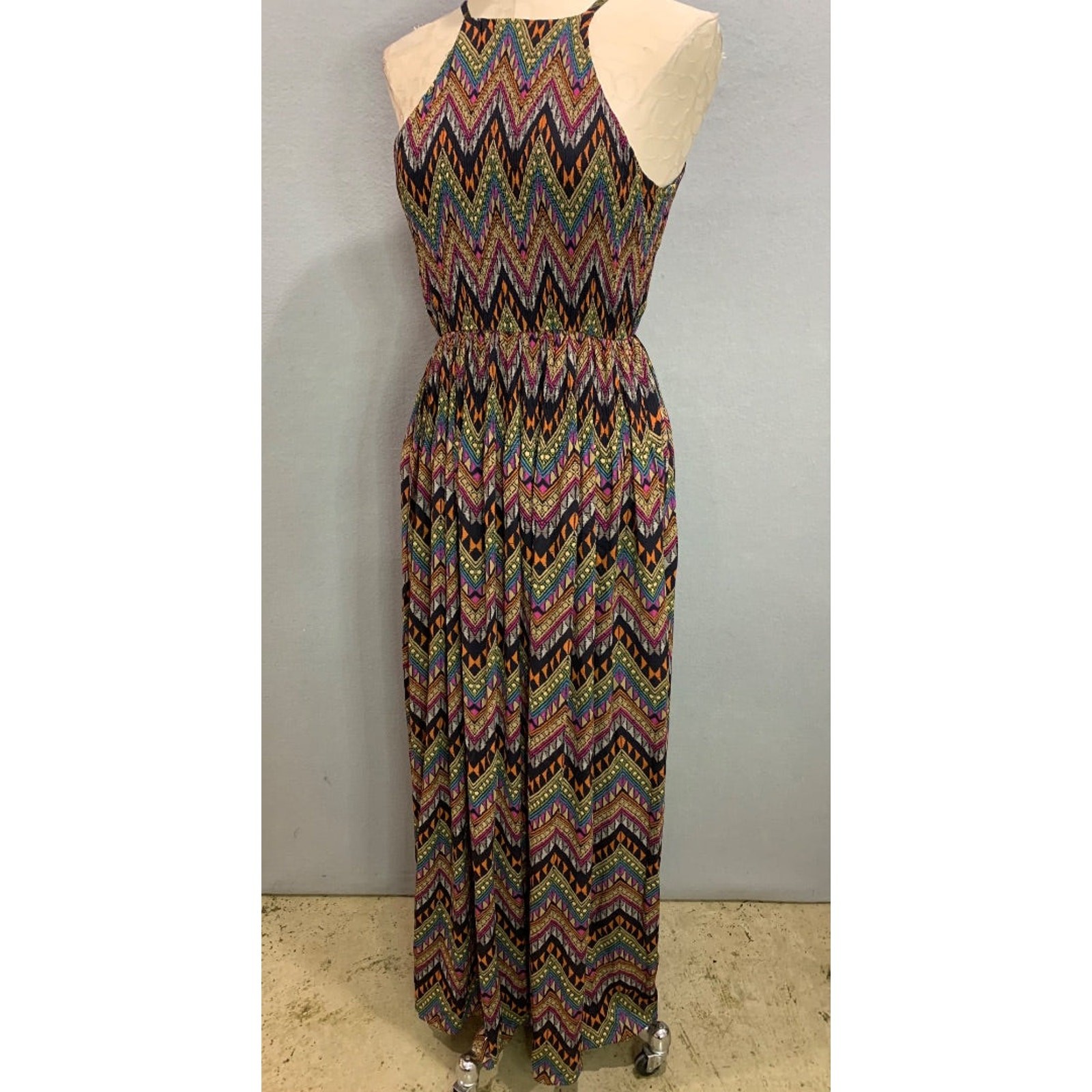 Small Junk Clothing New Tribal Aztec Print Maxi Dress Lined
