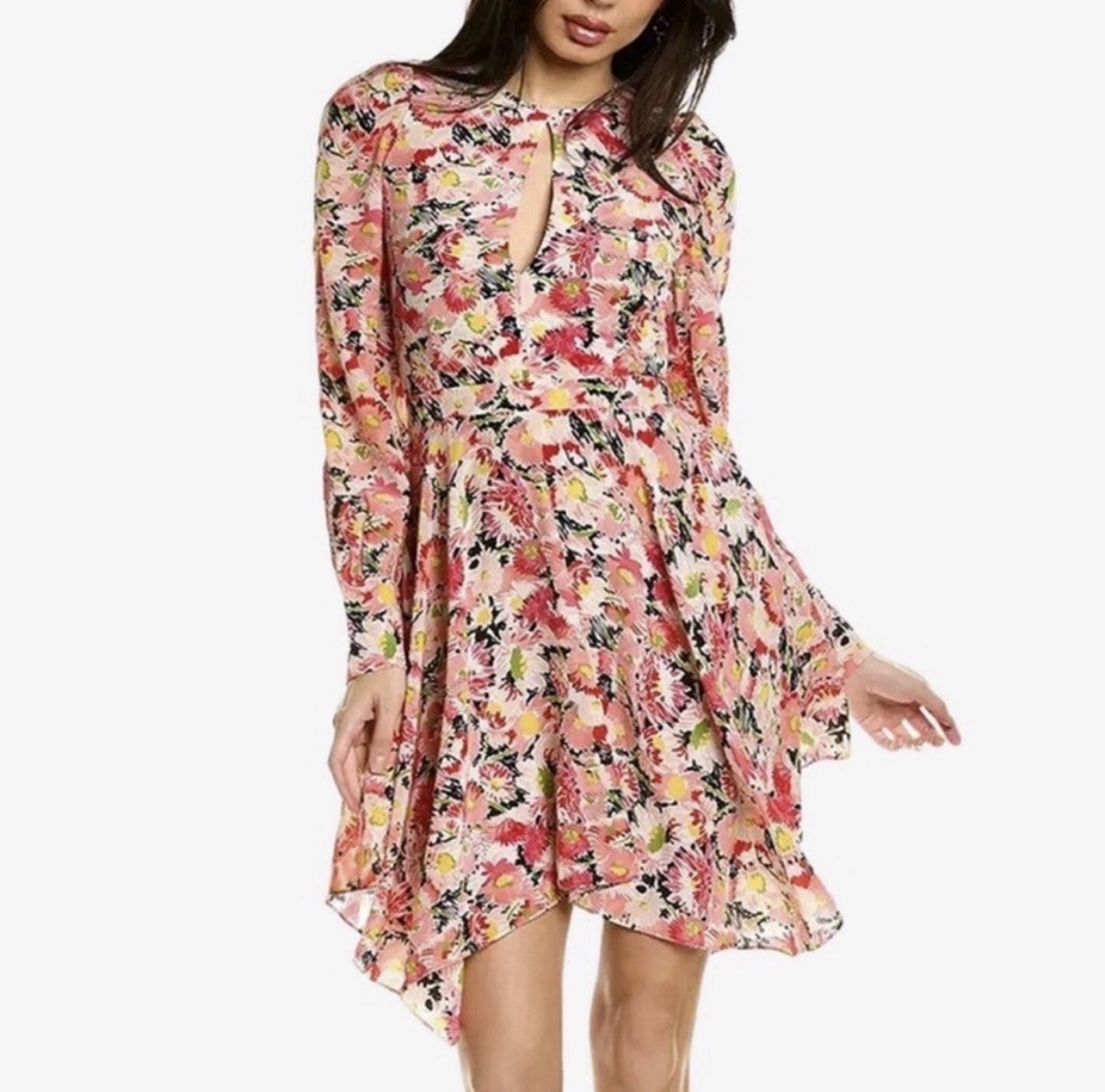 NEW Stella McCartney Floral Silk Asymmetrical Hem Dress EU 42 Designer