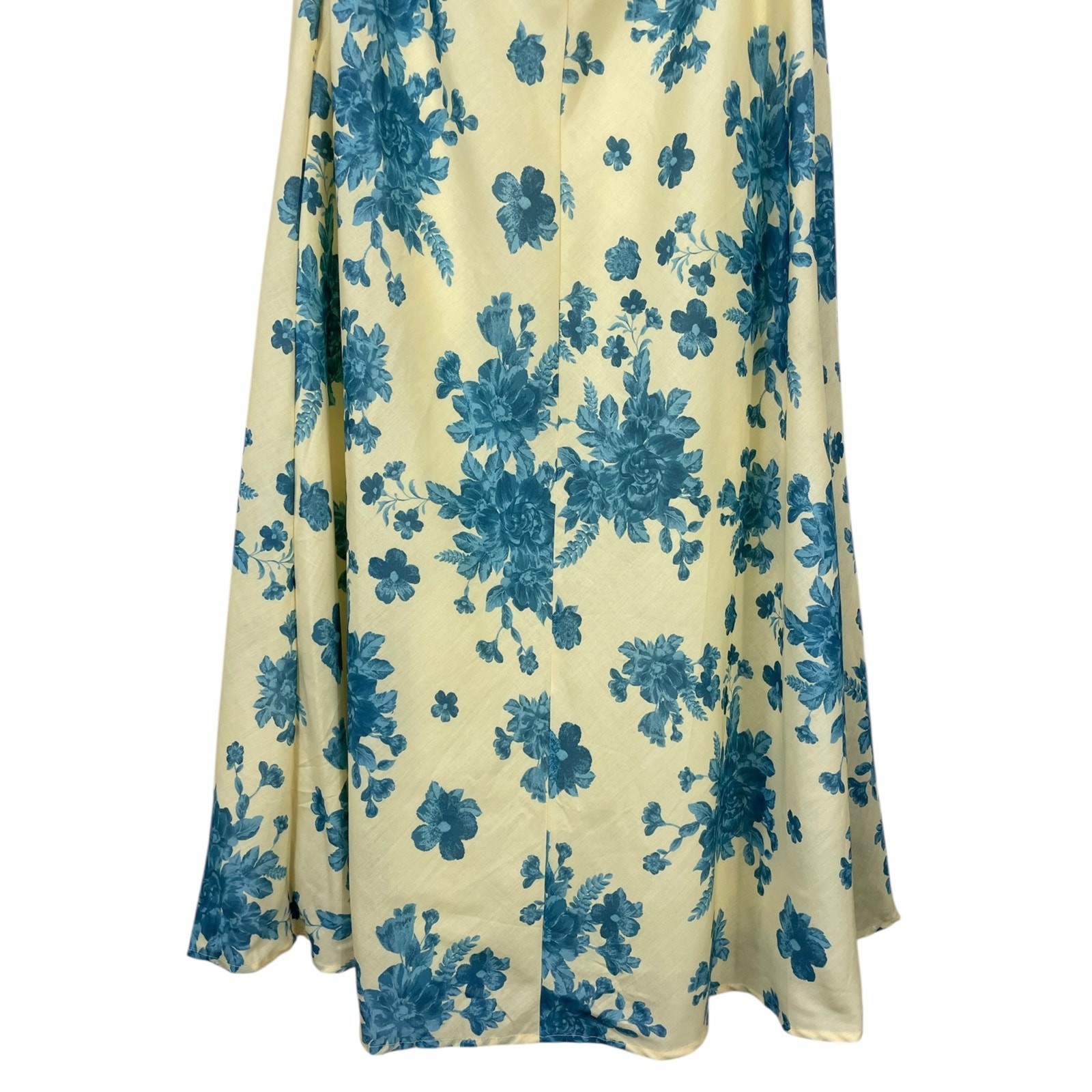 Billy J Margie Midi Dress Yellow Blue Floral Size 14 Romantic Wedding Guest