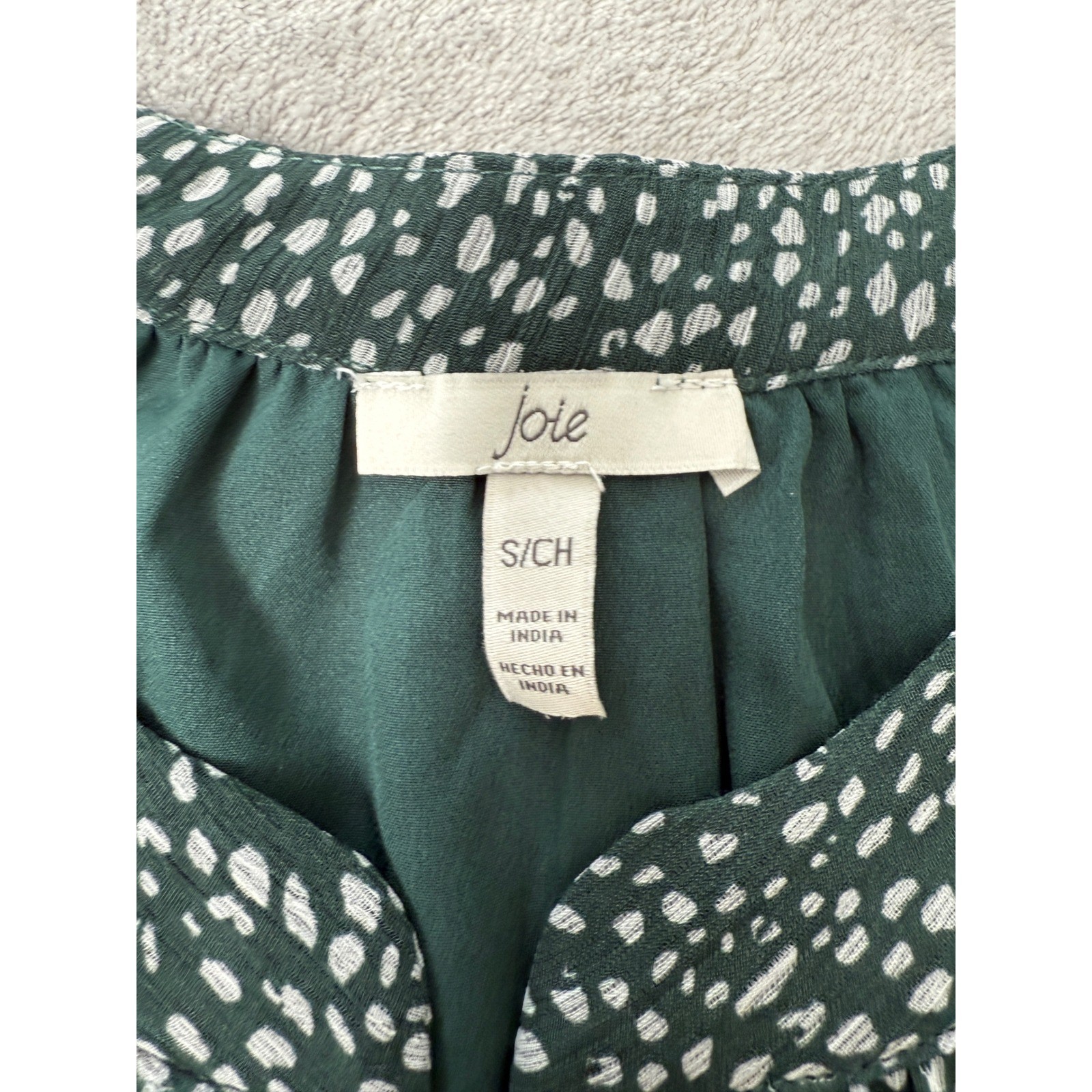 Joie green flowy mini dress long sleeve boho casual