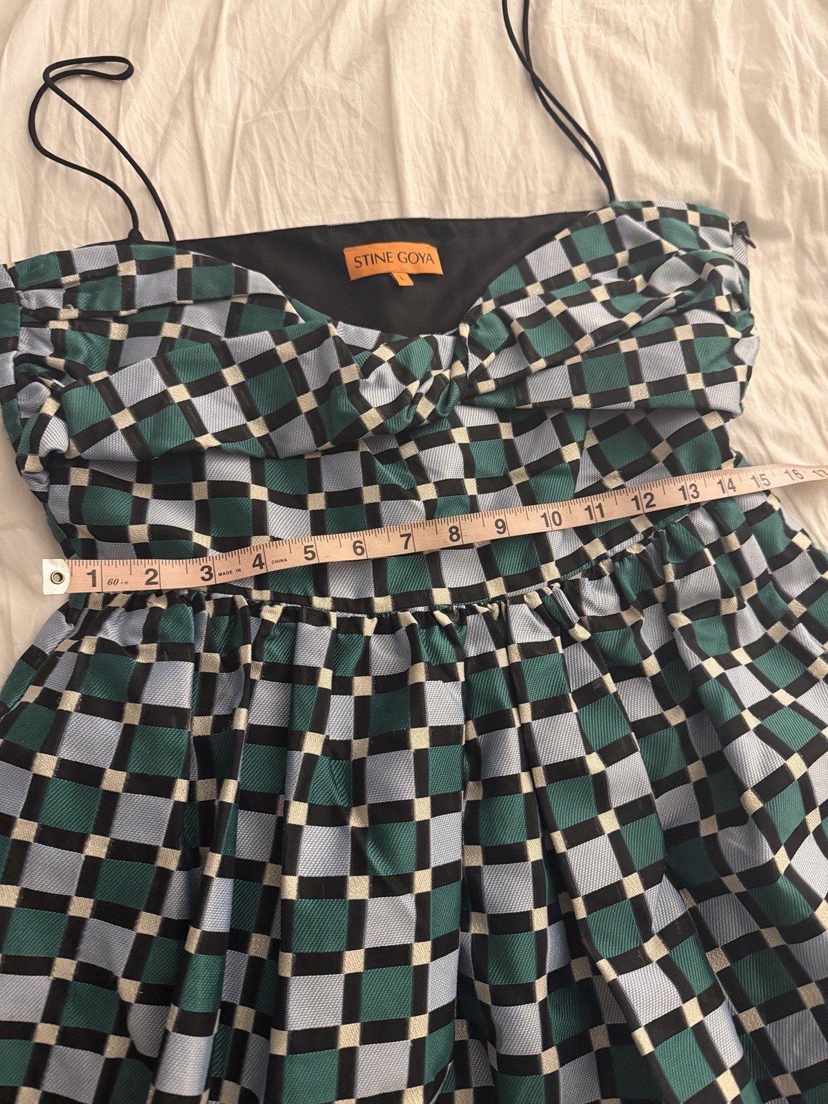 Stine Goya Arya check pattern midi dress L