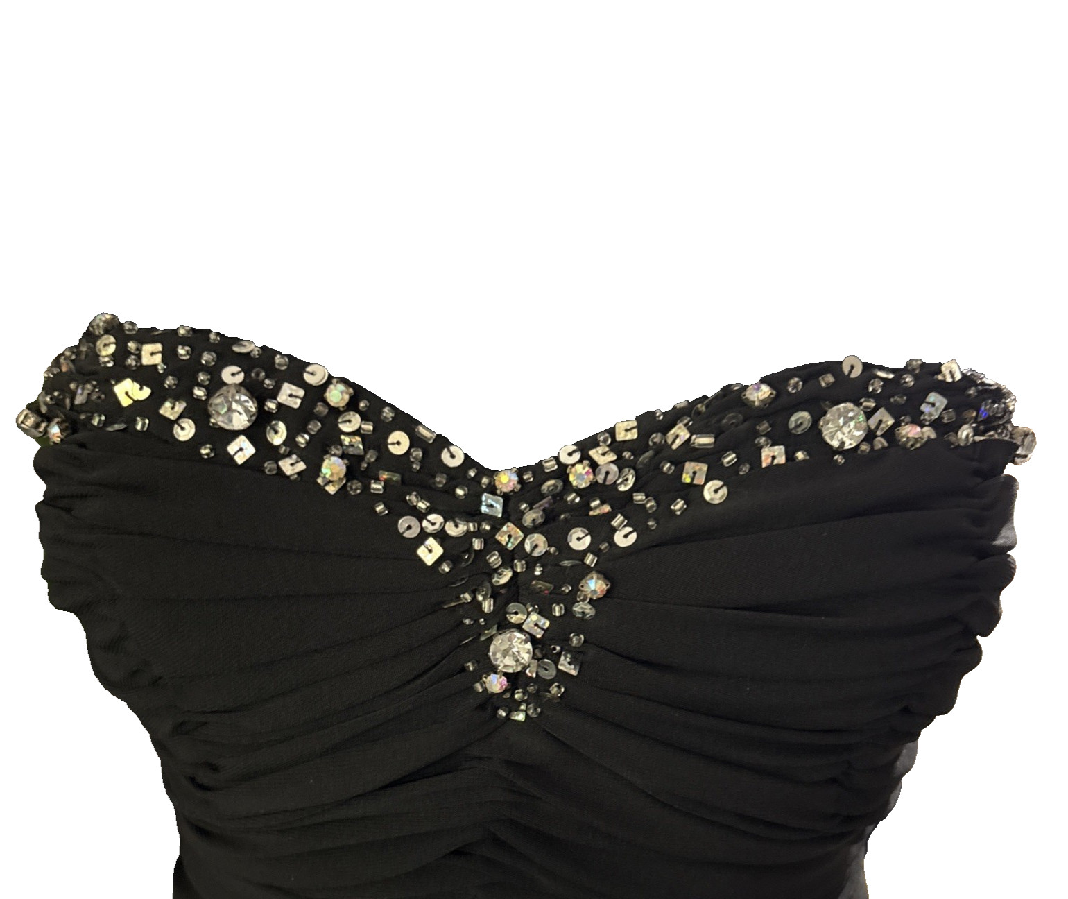 Dancing Queen Beaded Gown L Ruching Body Prom Dress Party Evening Wear
