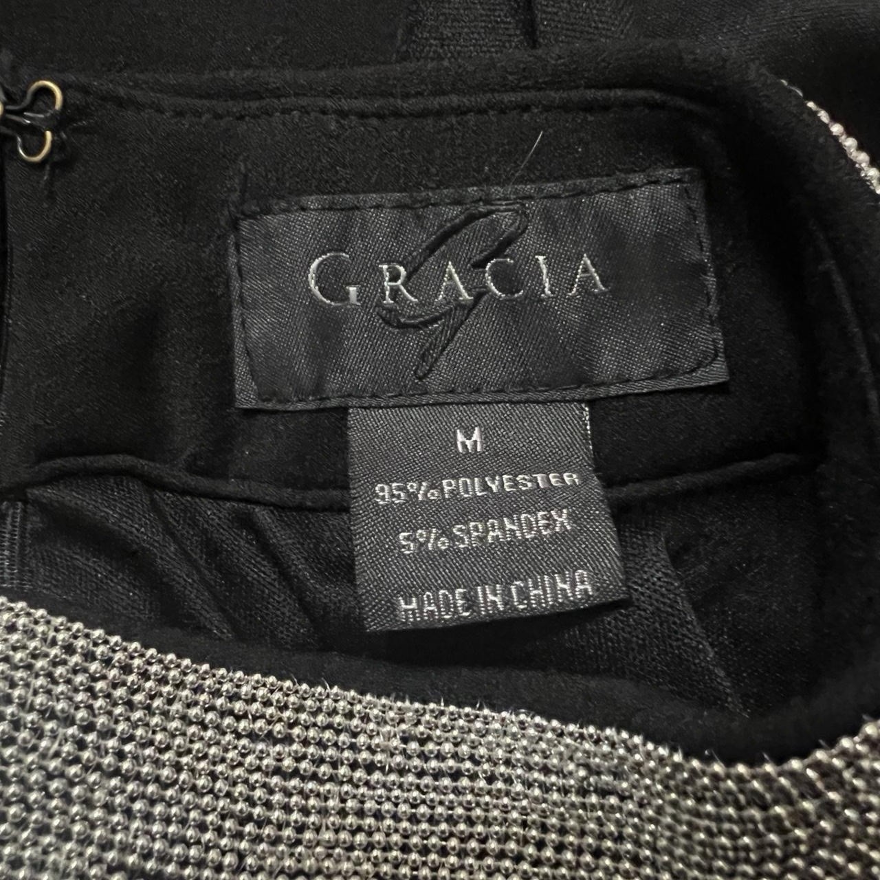 Gracia Black Metal Beaded Neck Cut Out Cocktail Swing Dress Size Medium