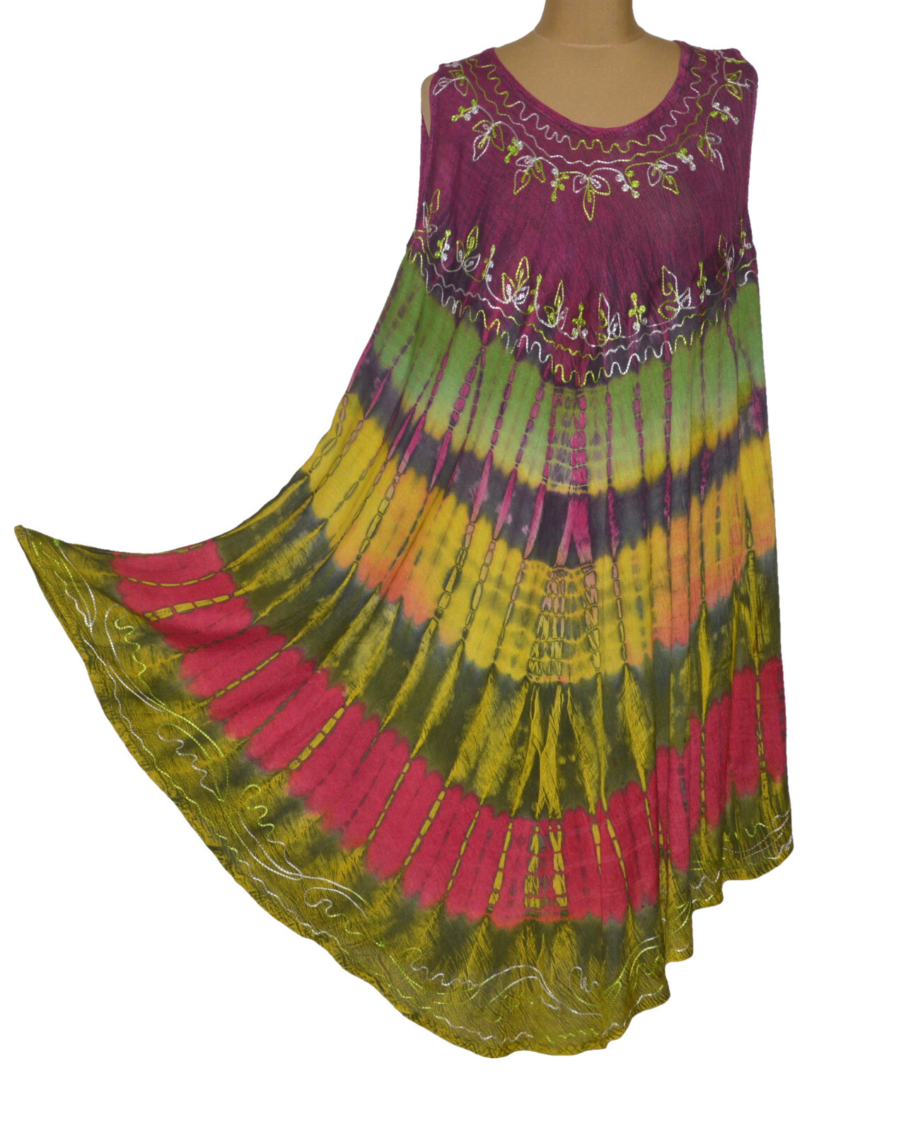 Sommerkleid Tunika Strandkleid Kleid Hippie Boho Batik 38 40 42 44 46 48 N°77.1