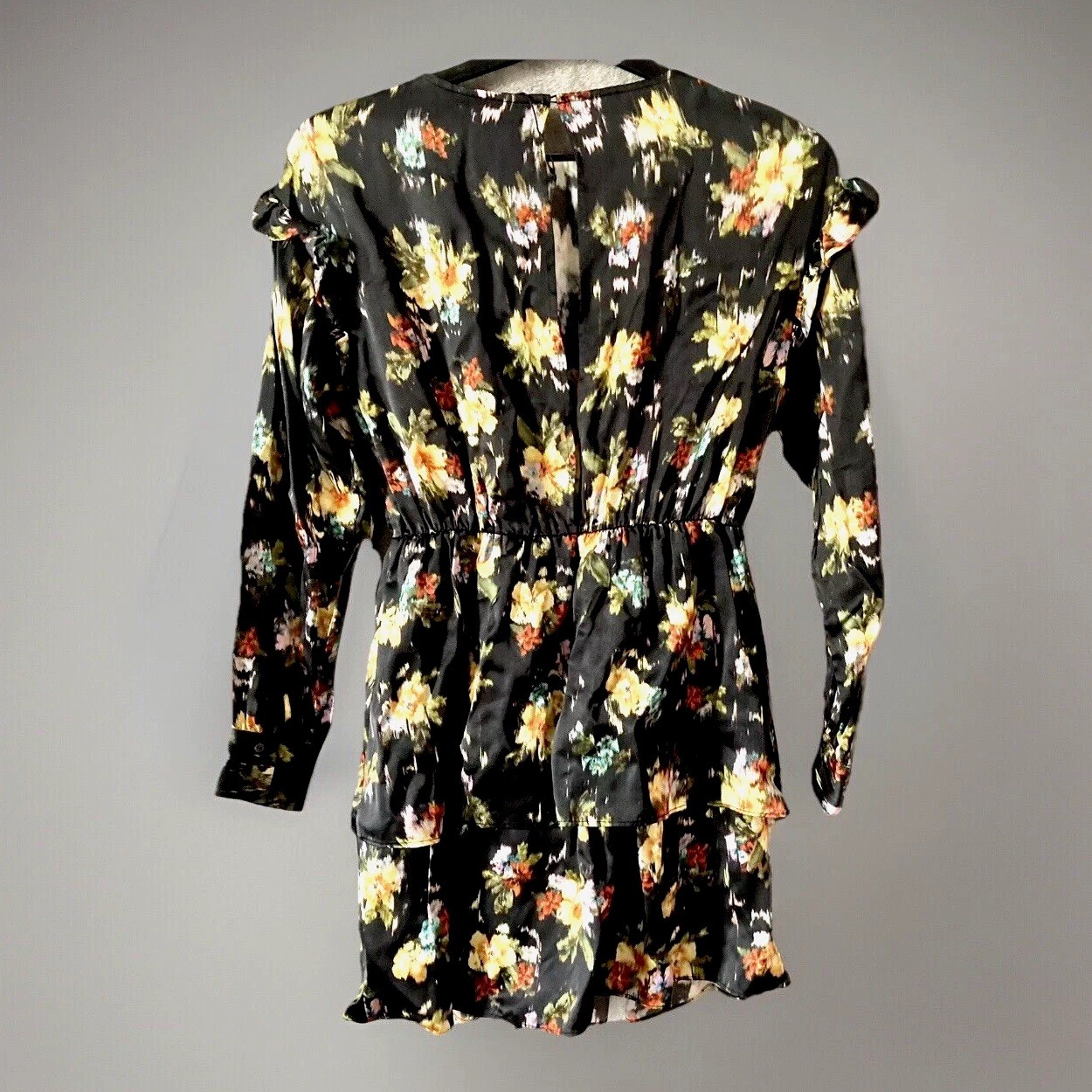 Ladies ZARA Black Multi Mix Print Dress Silky Feel RRP £35 Size S BNWT