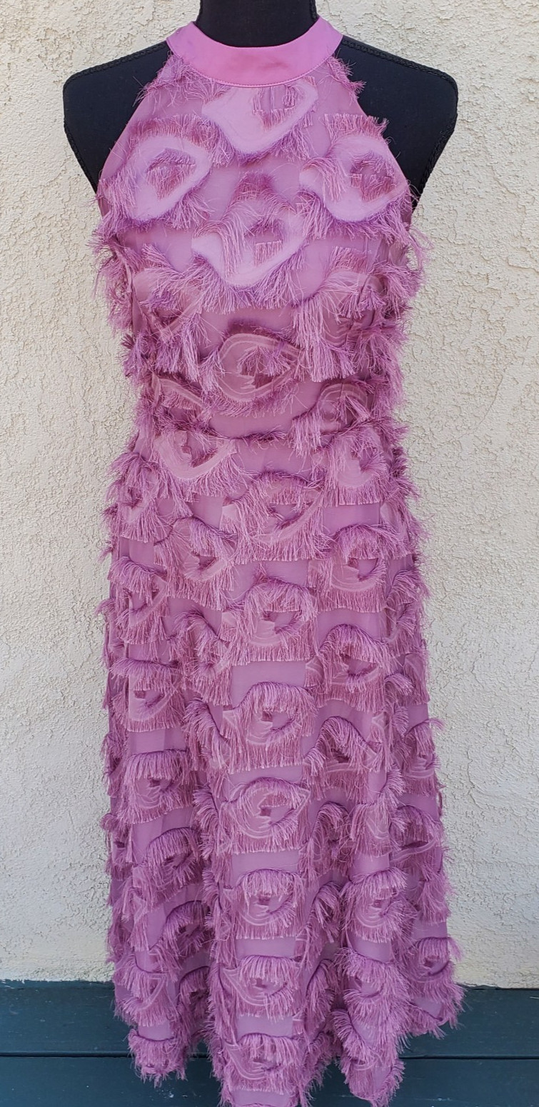 NWT RARE DAZY Pink Sleeveless Eyelash Rayon Maxi Party Dress Size M Fairy Core