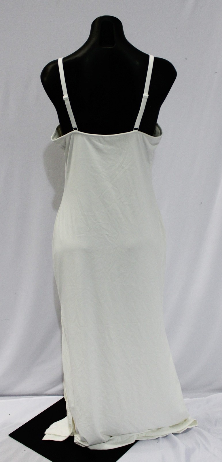 Popilush Womens Lace V-Neck Side Slit Slimming Maxi Slip Dress BE5 White Size XL