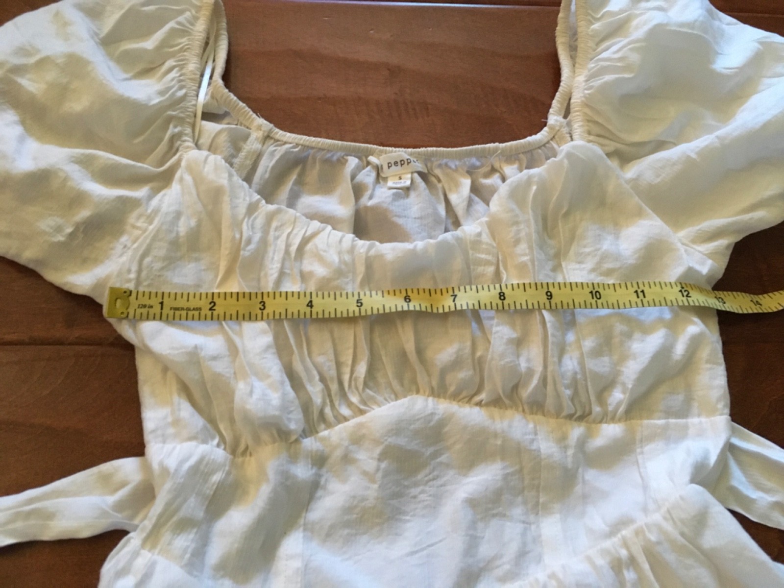 Blu Pepper Mini Dress Open Back Puff Sleeve White Dress Size S