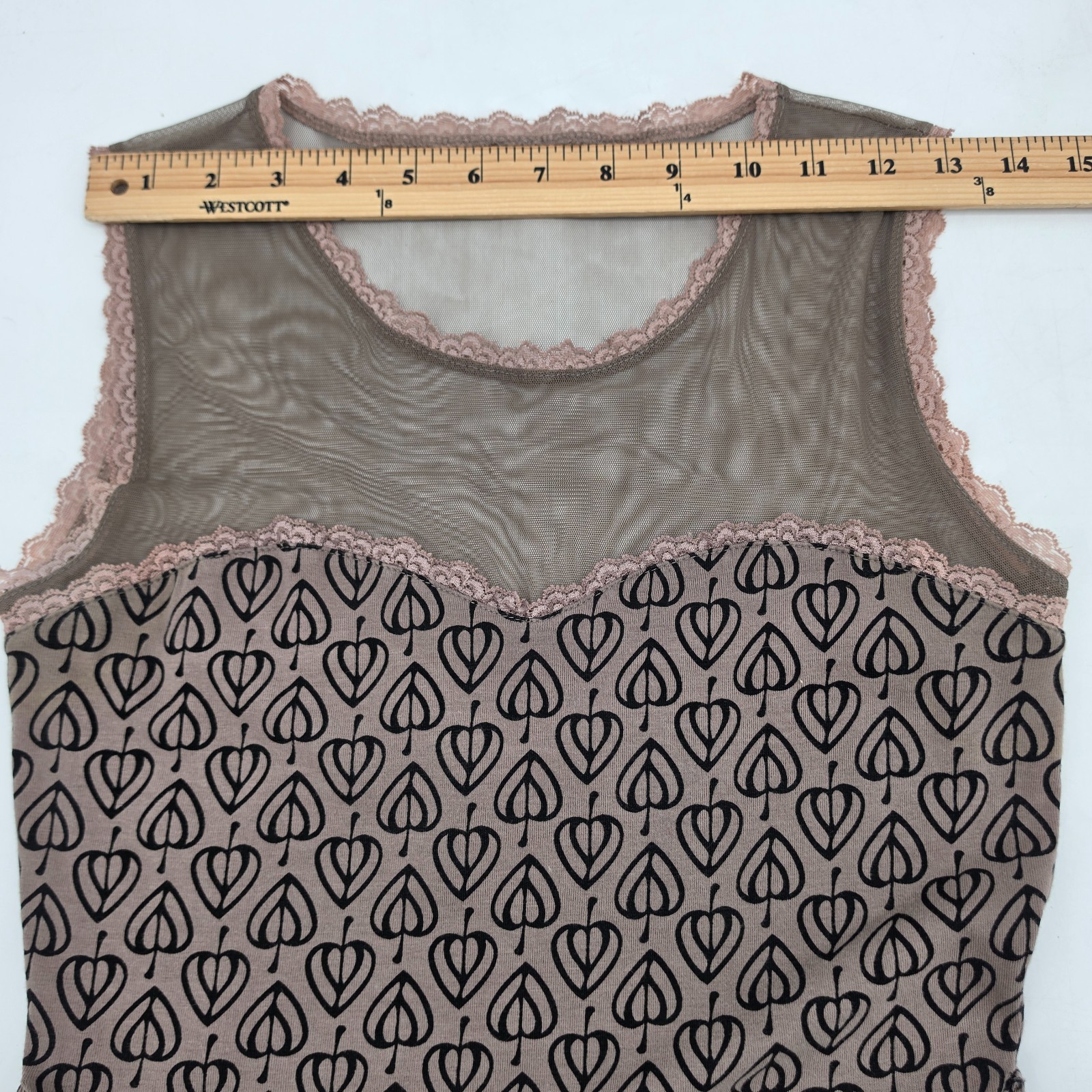 Effies Heart Modcloth Fit Flare Jackie Dress Size Small Brown Leaf Sheer Top