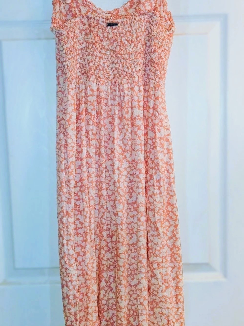 Billabong Pink Floral Tie-Strap Maxi Dress